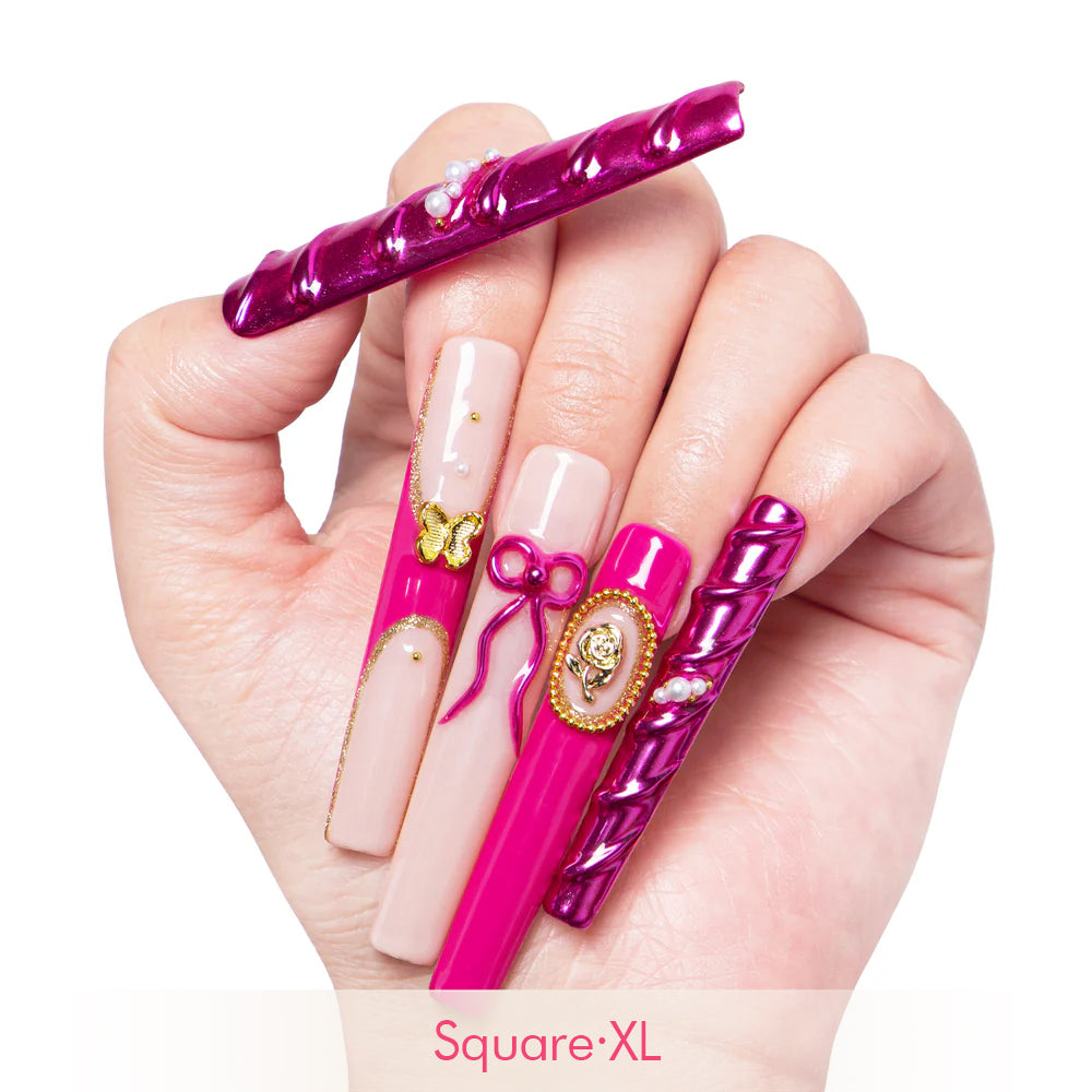 Fuchsia Wonderland Handmade Nails H373