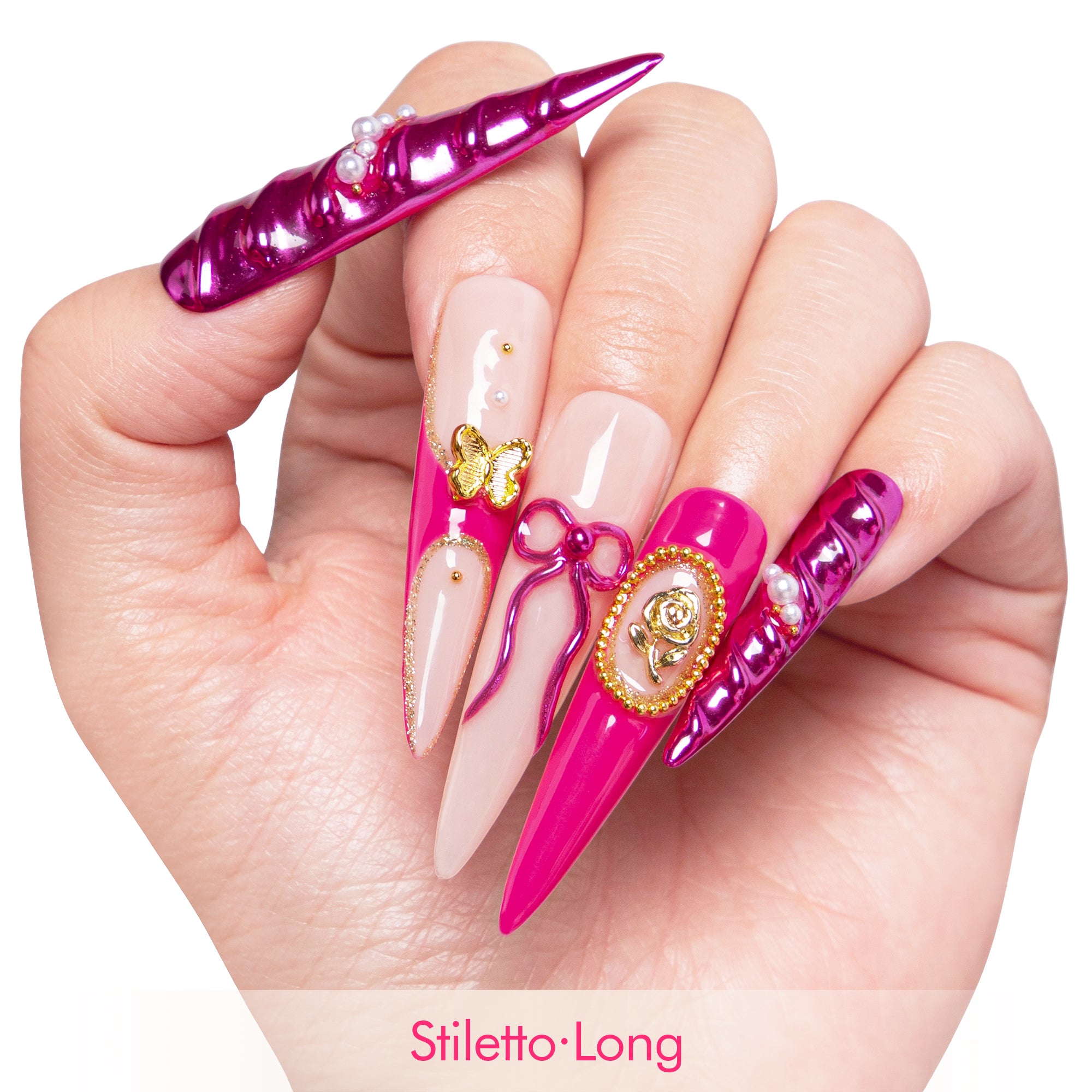 Fuchsia Wonderland Handmade Nails H373