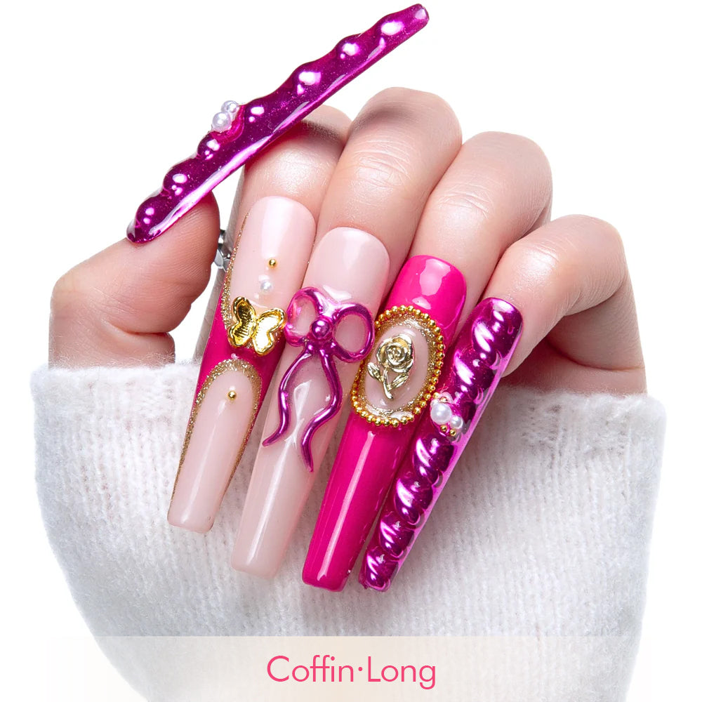 Fuchsia Wonderland Handmade Nails H373