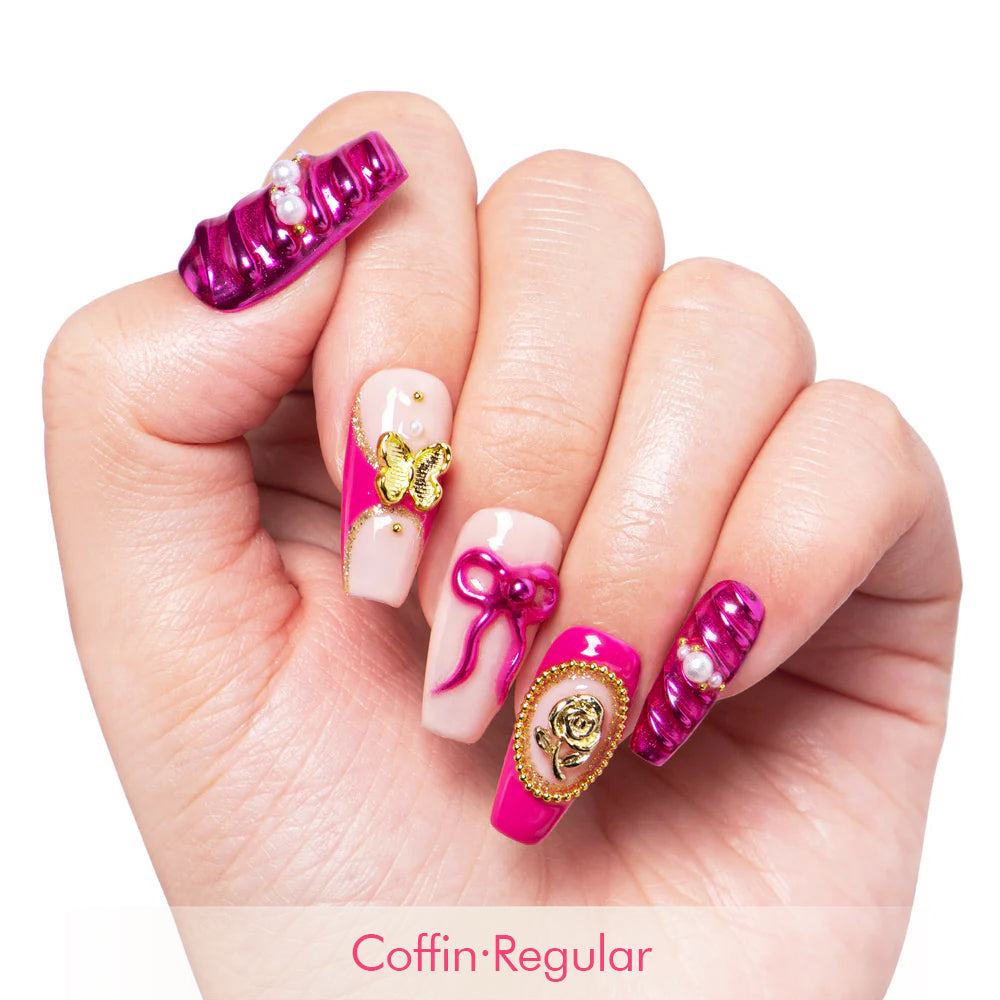 Fuchsia Wonderland Handmade Nails H373