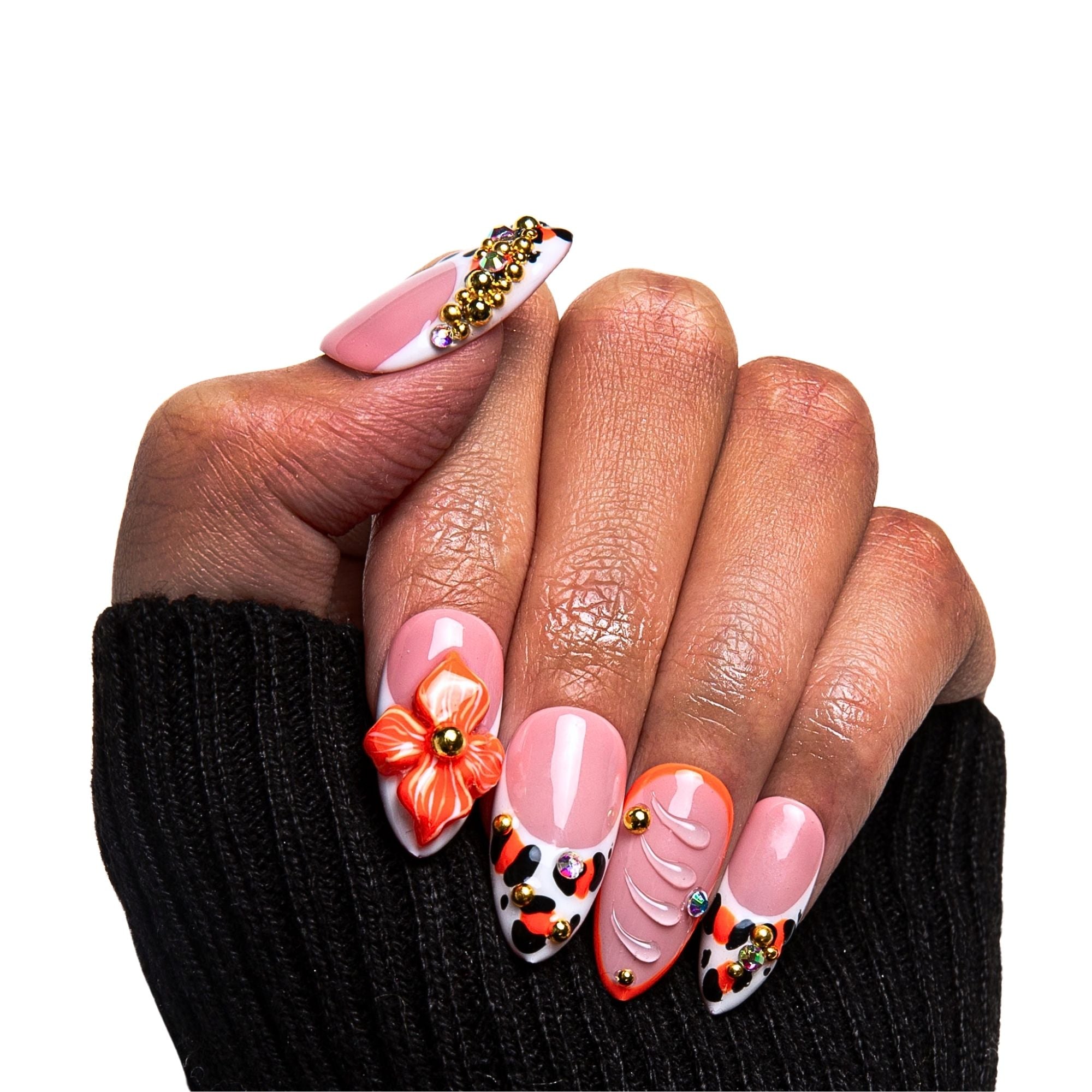 Tropical Sunset Handmade Nails H374