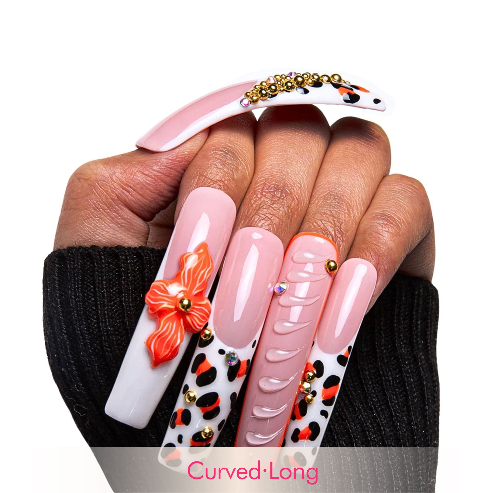 Tropical Sunset Handmade Nails H374