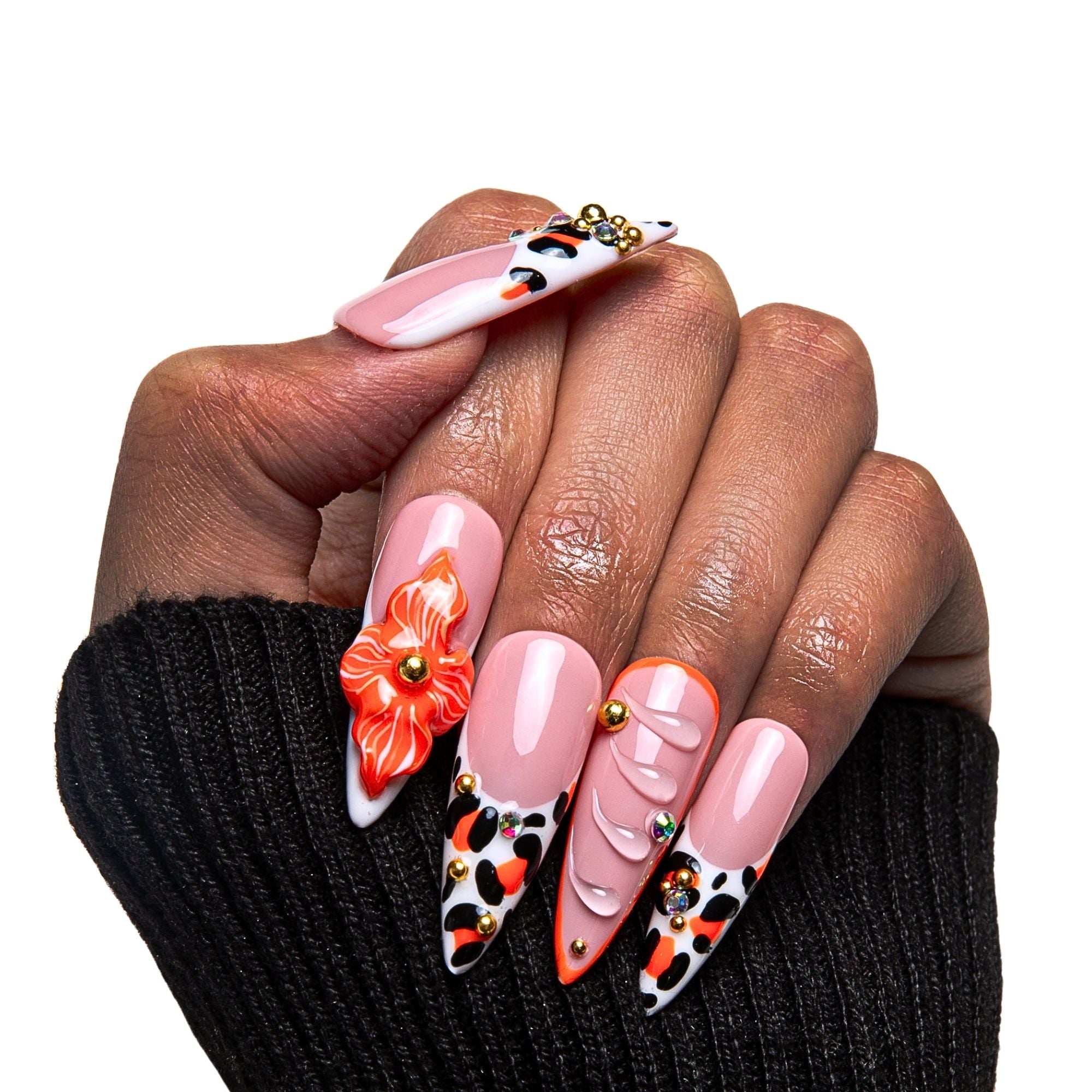 Tropical Sunset Handmade Nails H374