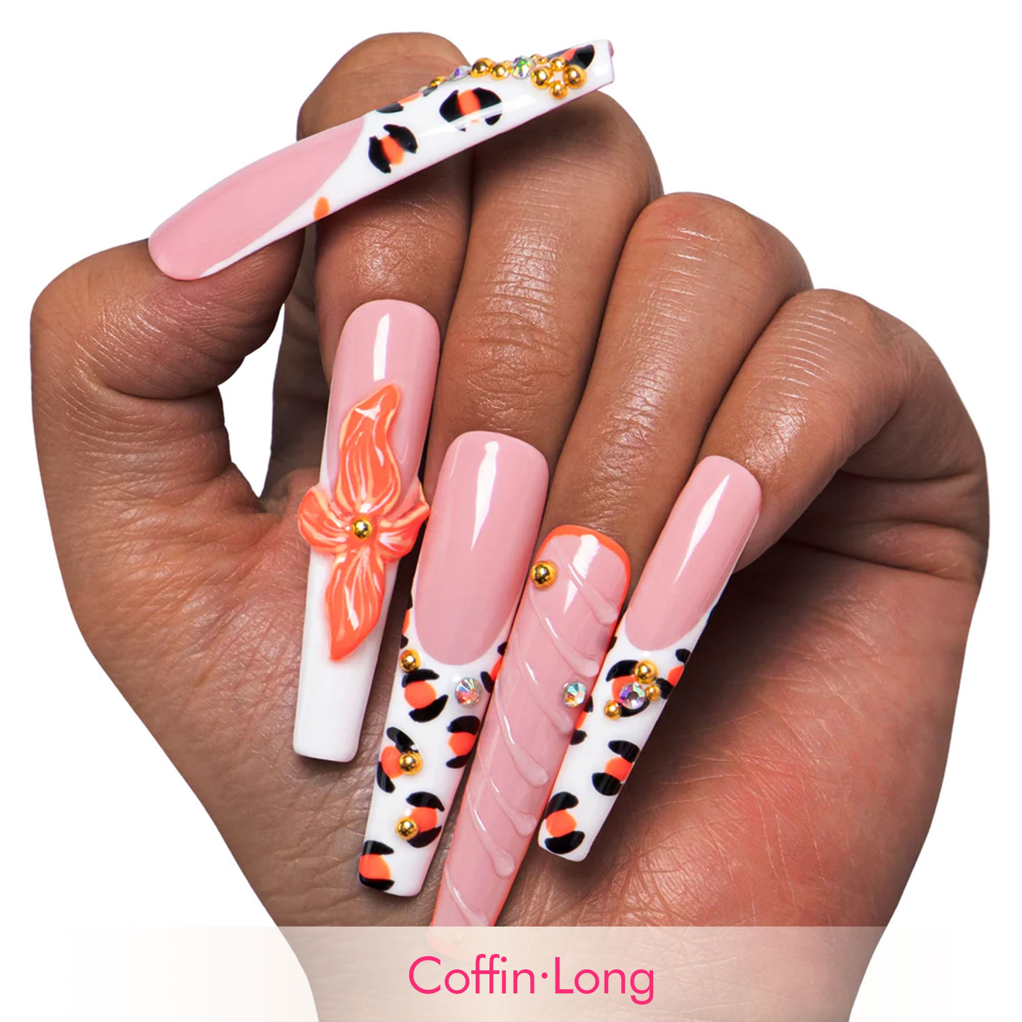 Tropical Sunset Handmade Nails H374