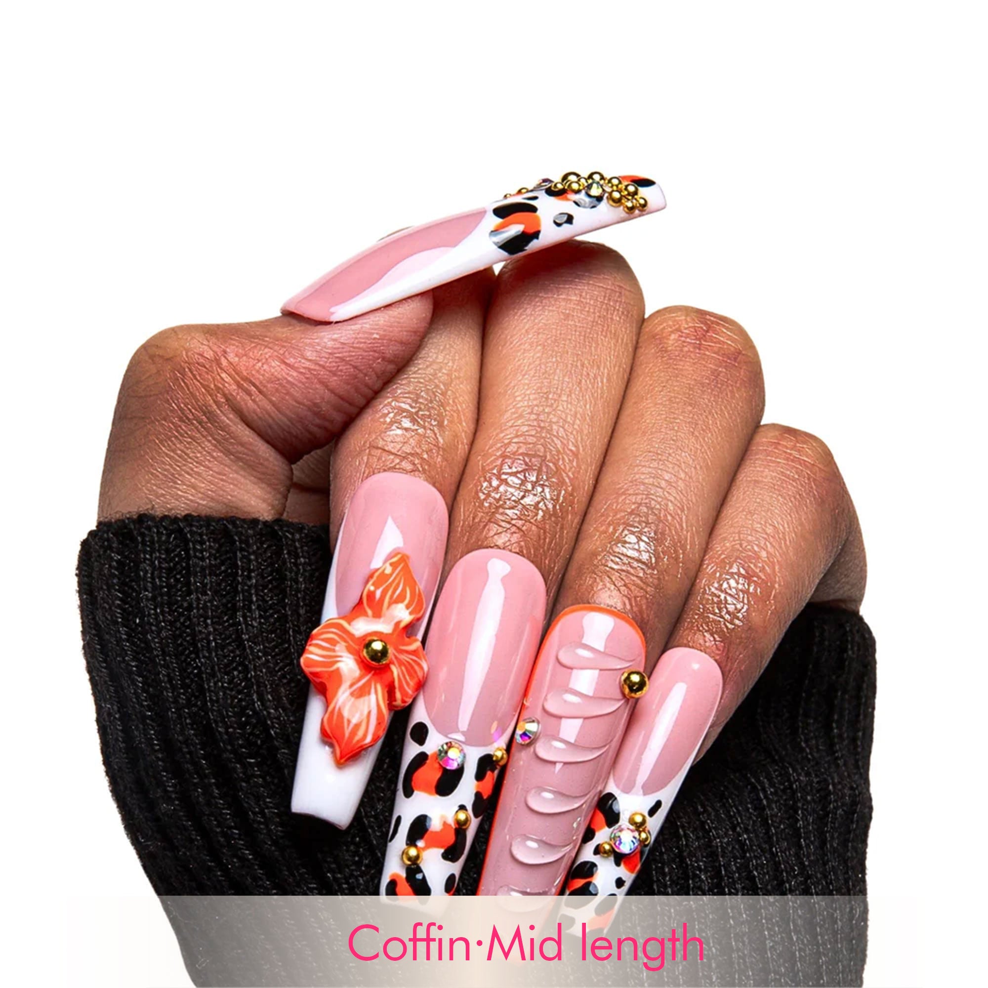 Tropical Sunset Handmade Nails H374
