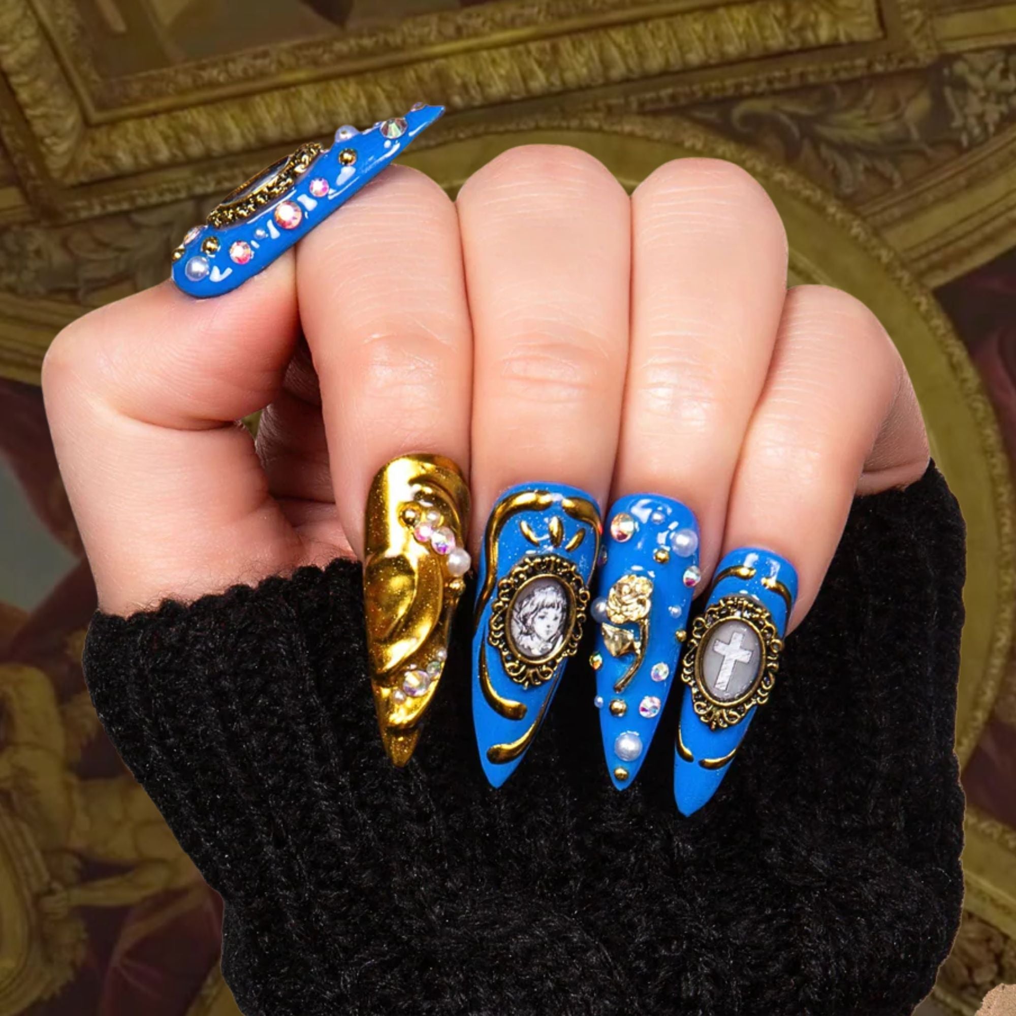 Baroque Elegance Handmade Nails H377