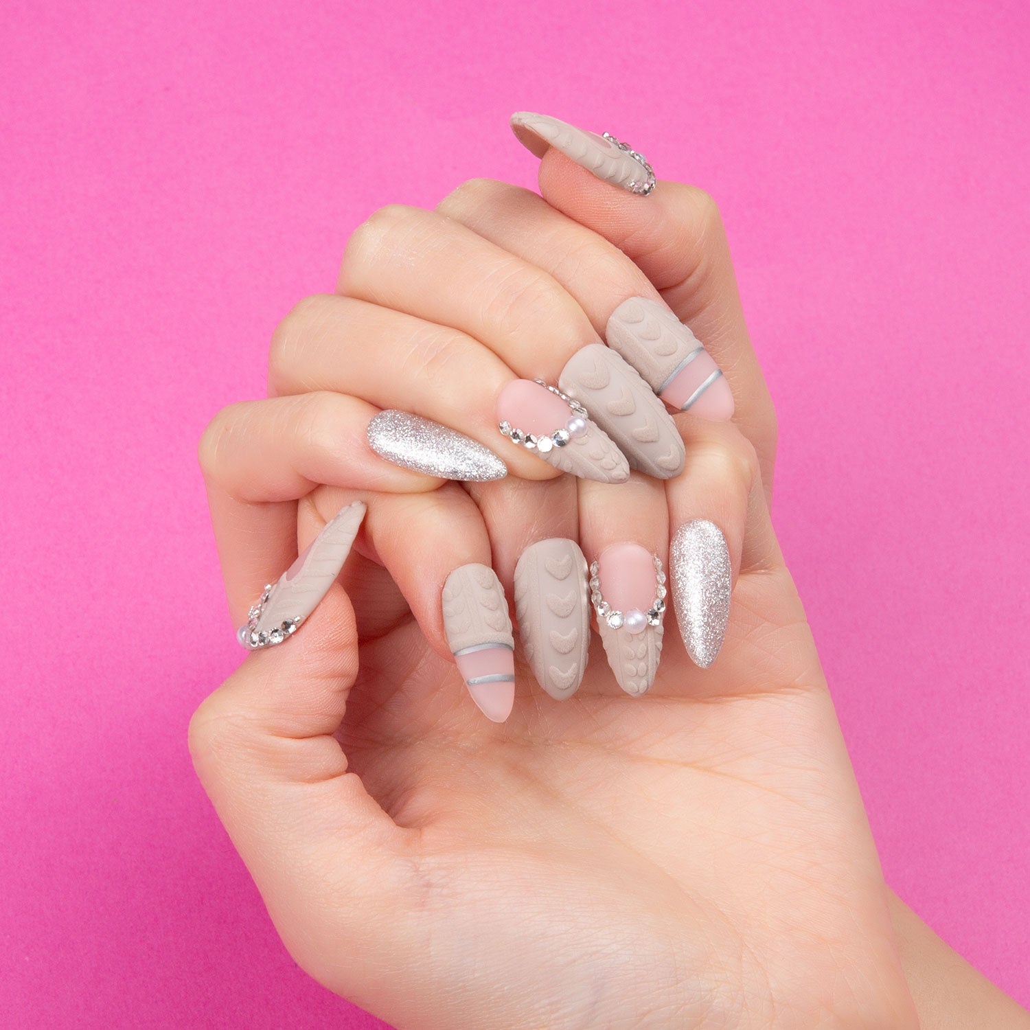 Elegant Knits Handmade Almond Nails H382