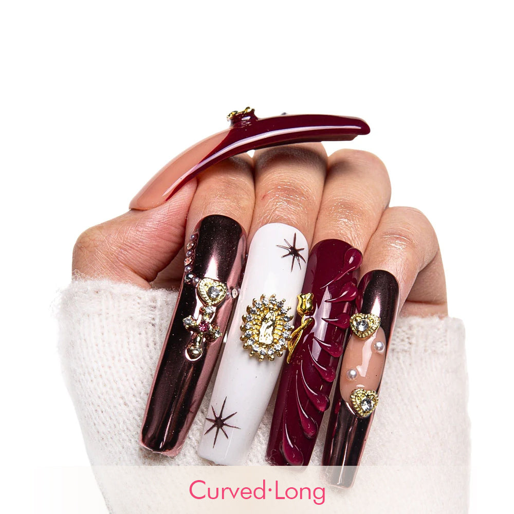 Royal Crimson Handmade Nails H383