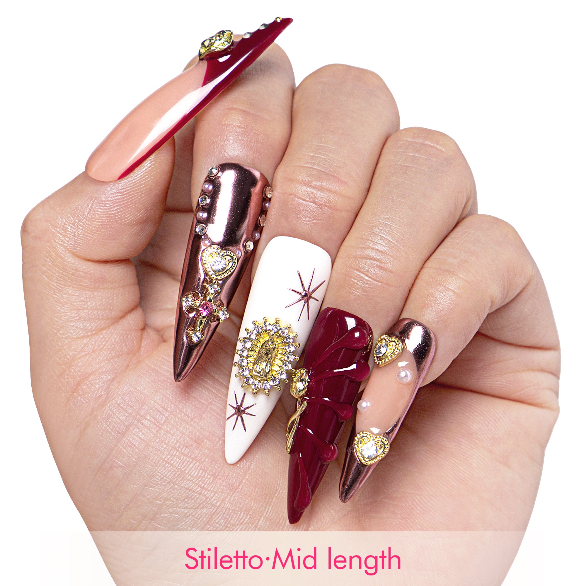 Royal Crimson Handmade Nails H383
