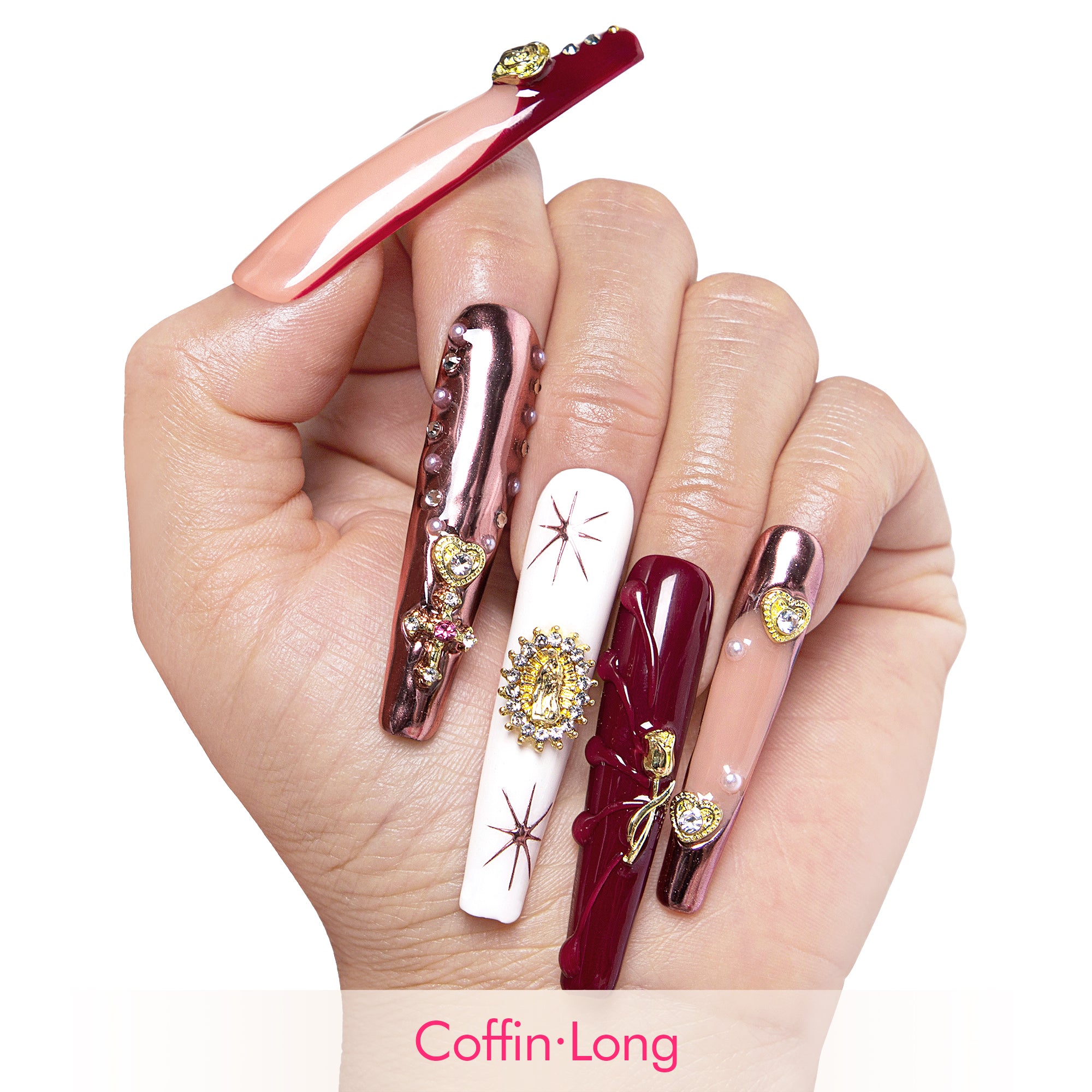 Royal Crimson Handmade Nails H383