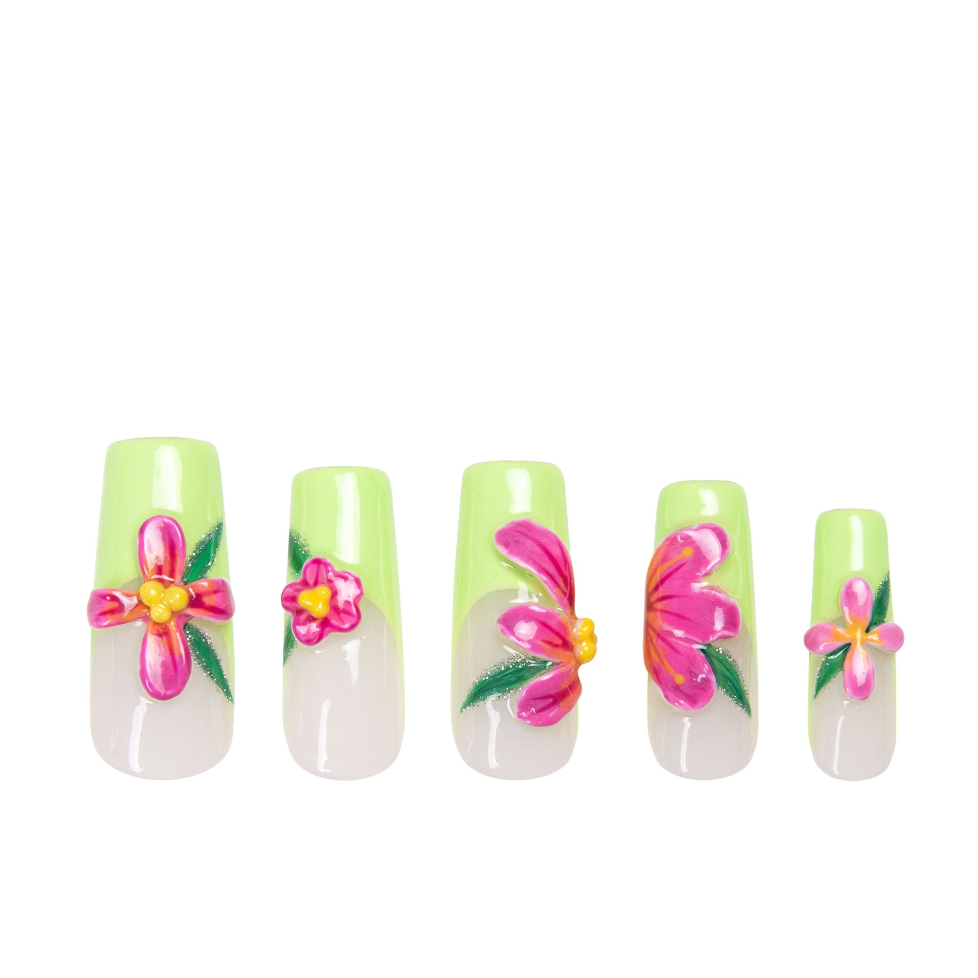 Flourishing Fuchsia Handmade Nails H388