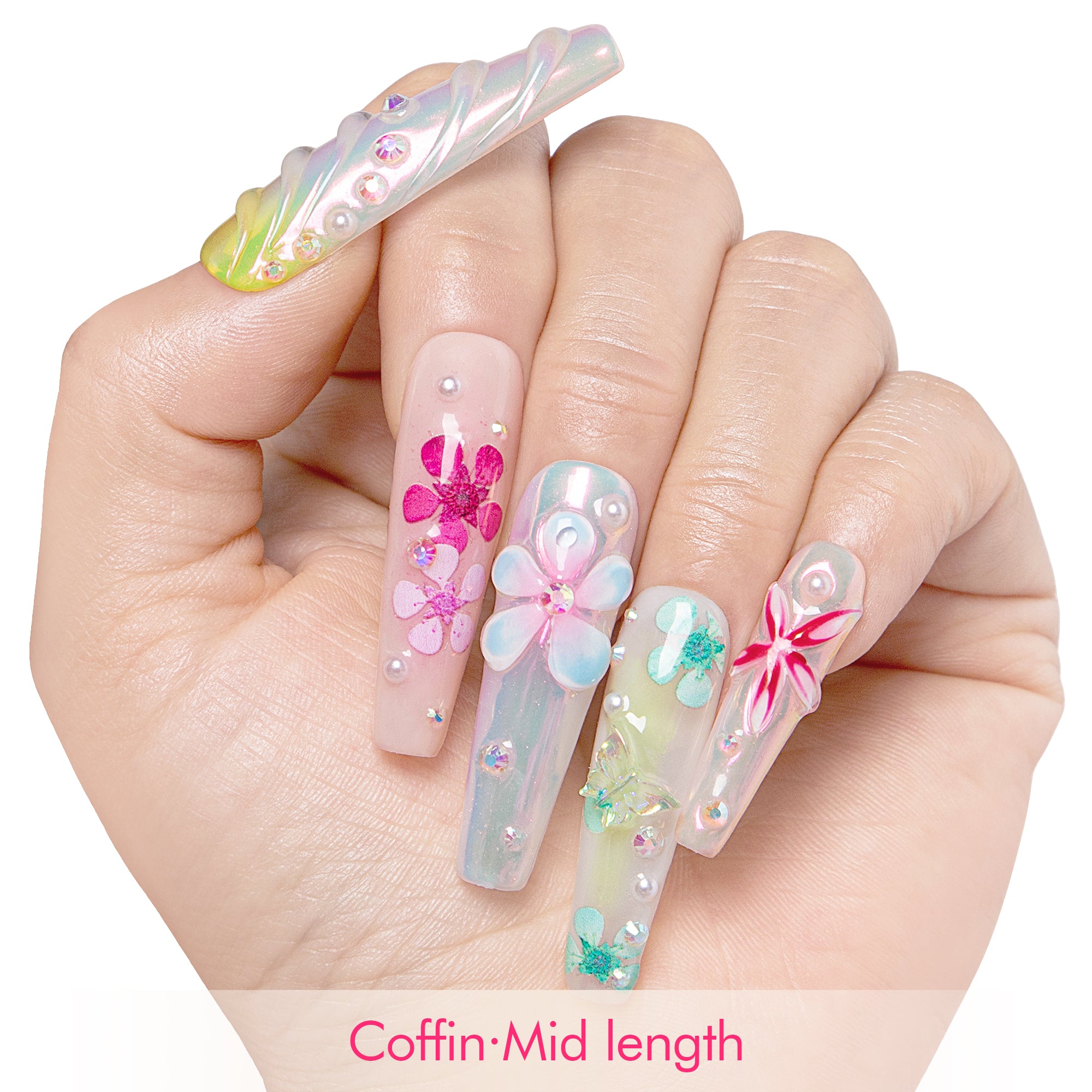 Floral Rhapsody Handmade Nails H389