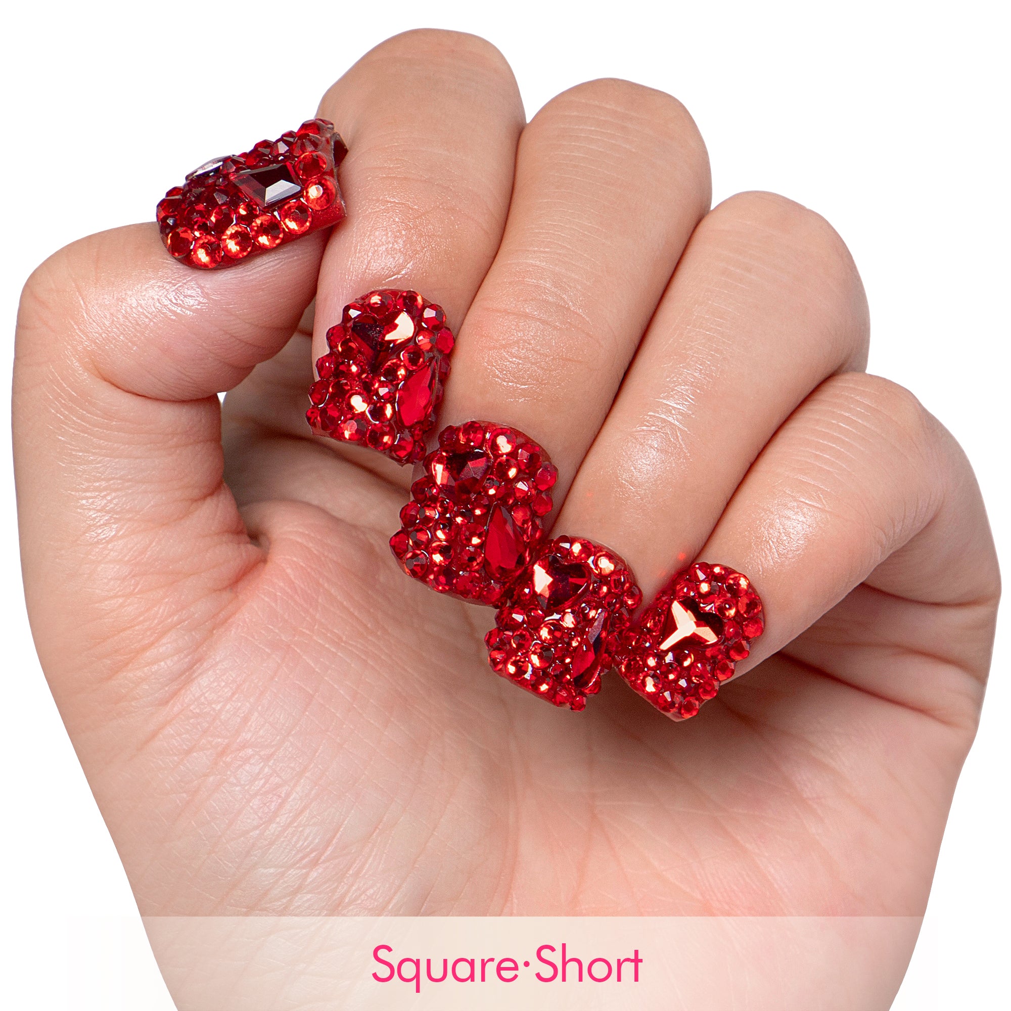 Flaming Sex Red Handmade Nails H39