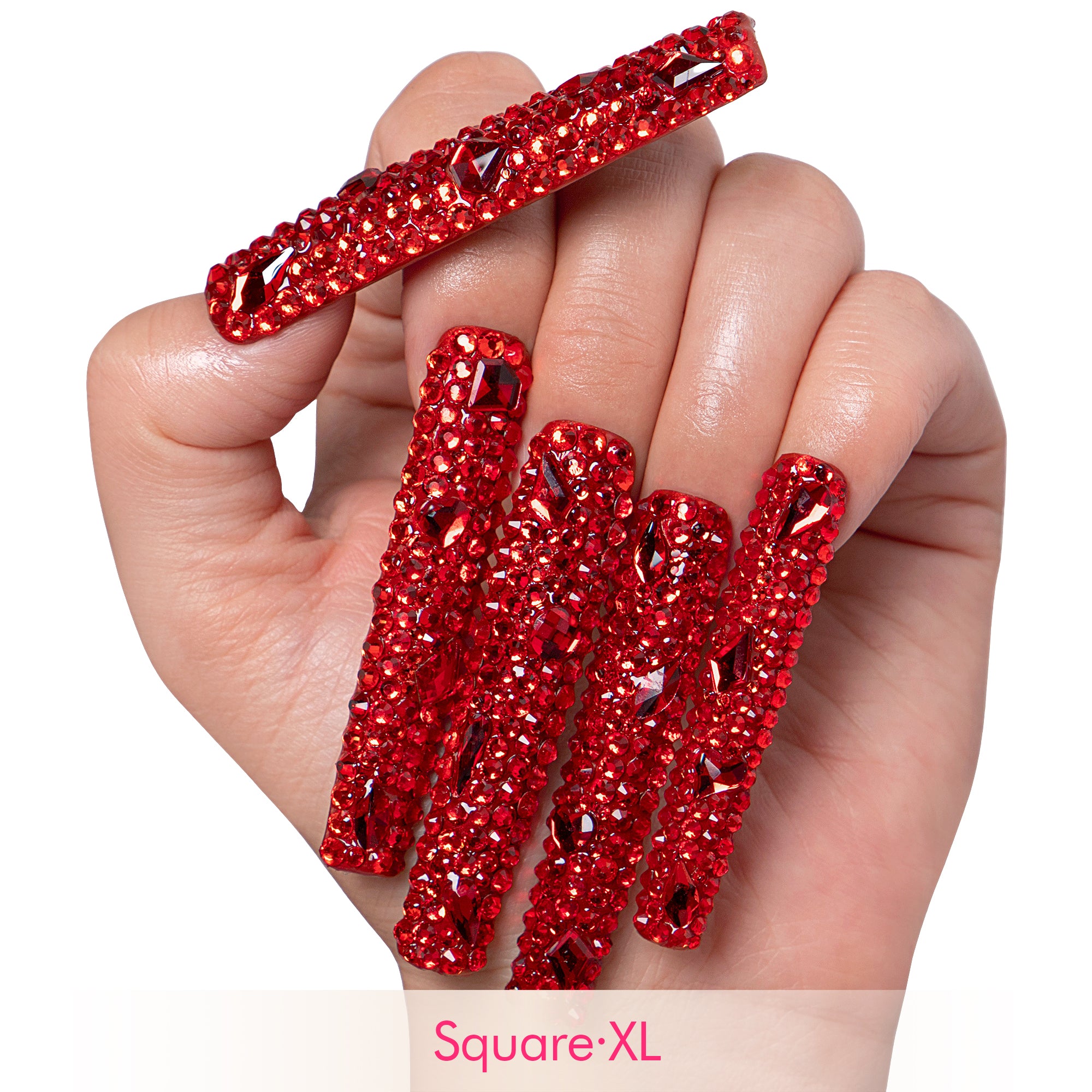 Flaming Sex Red Handmade Nails H39