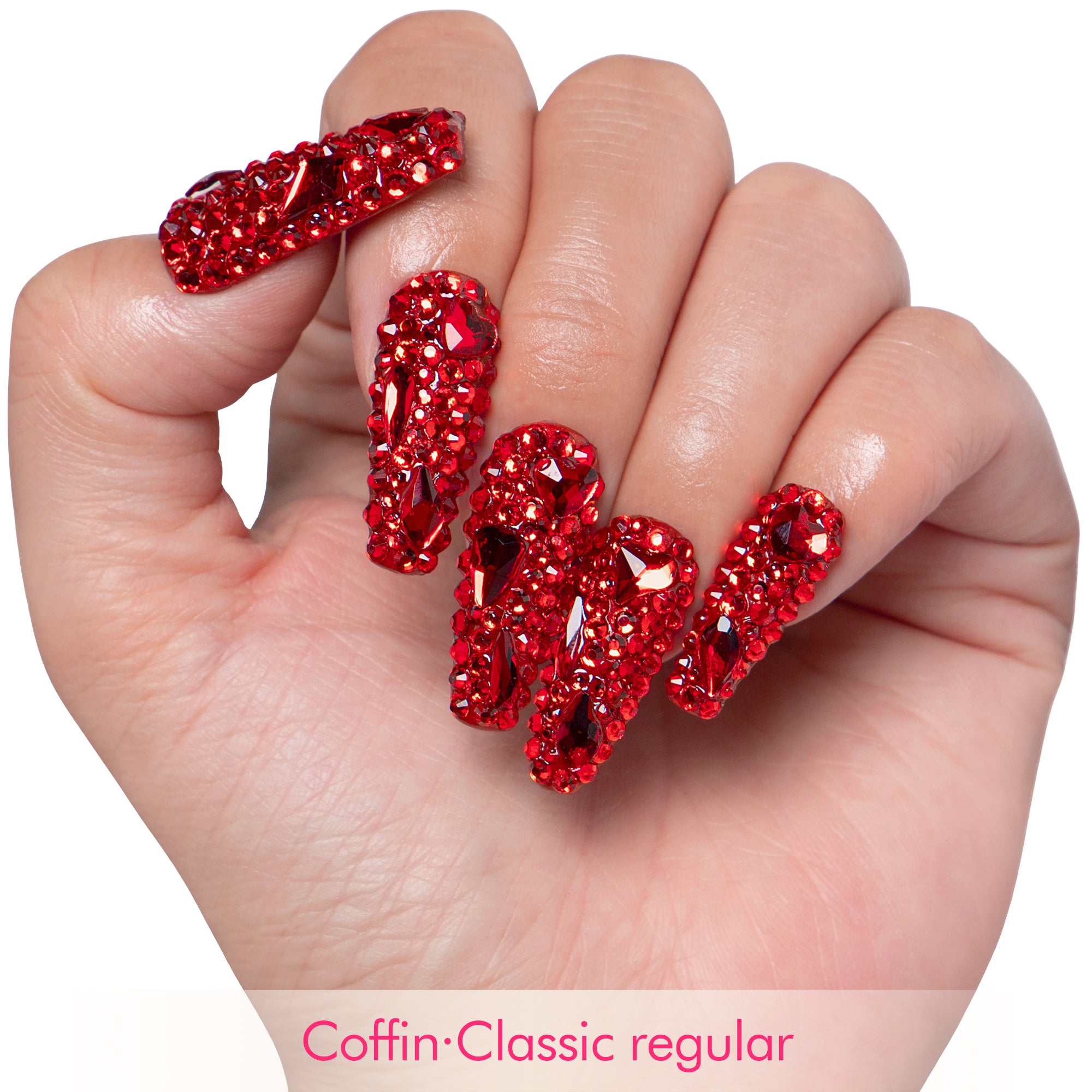 Flaming Sex Red Handmade Nails H39