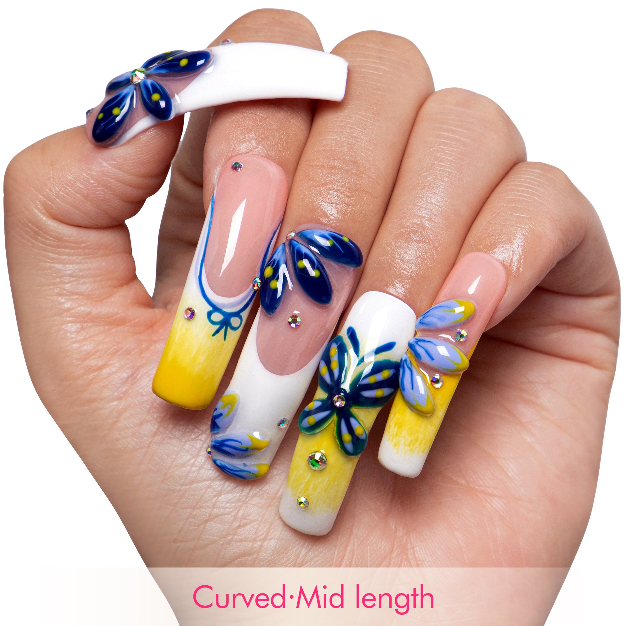 Midnight Bloom Handmade Nails H390