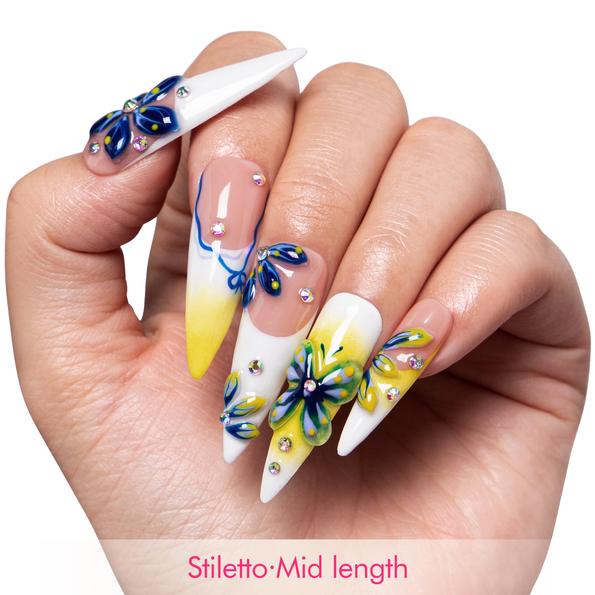 Midnight Bloom Handmade Nails H390