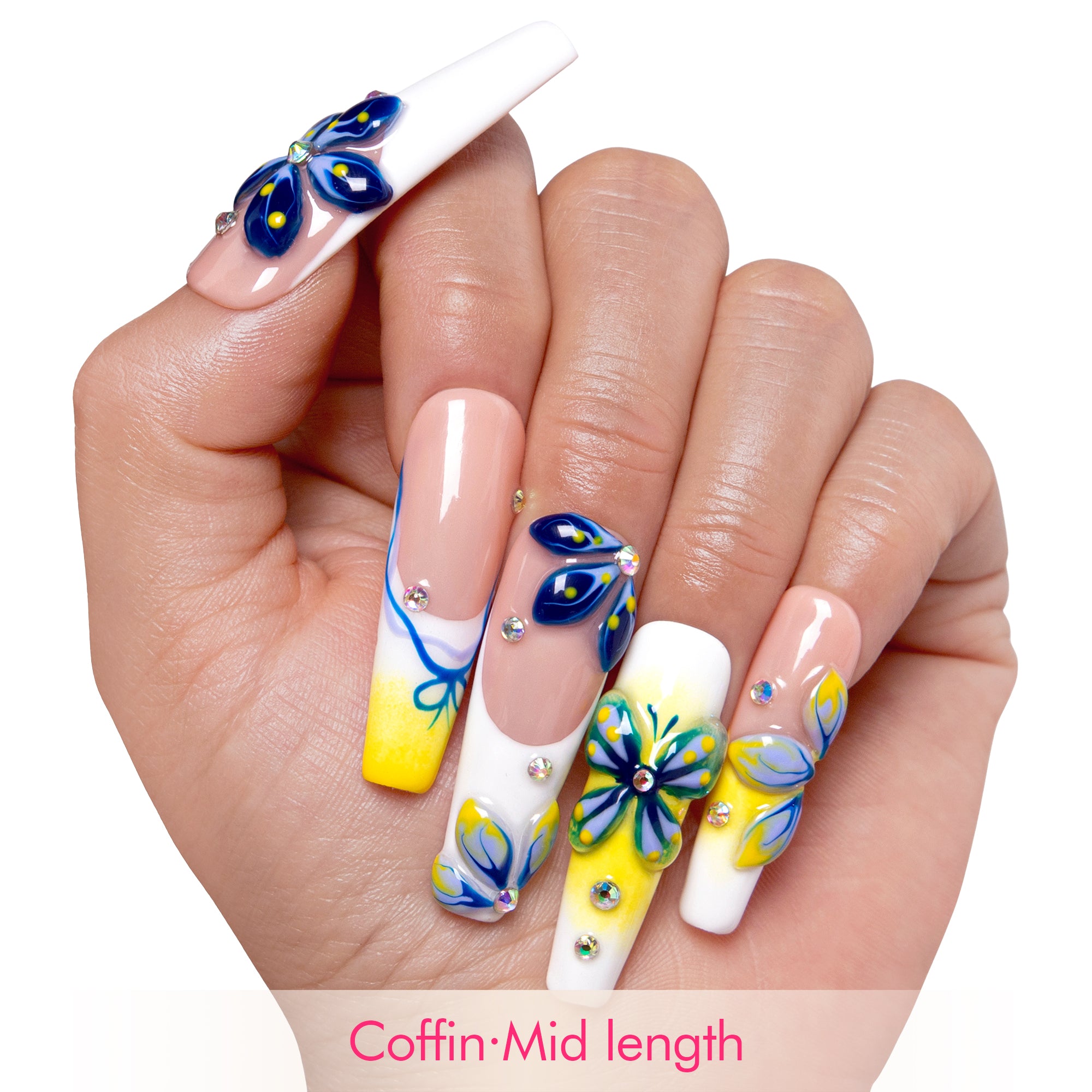 Midnight Bloom Handmade Nails H390