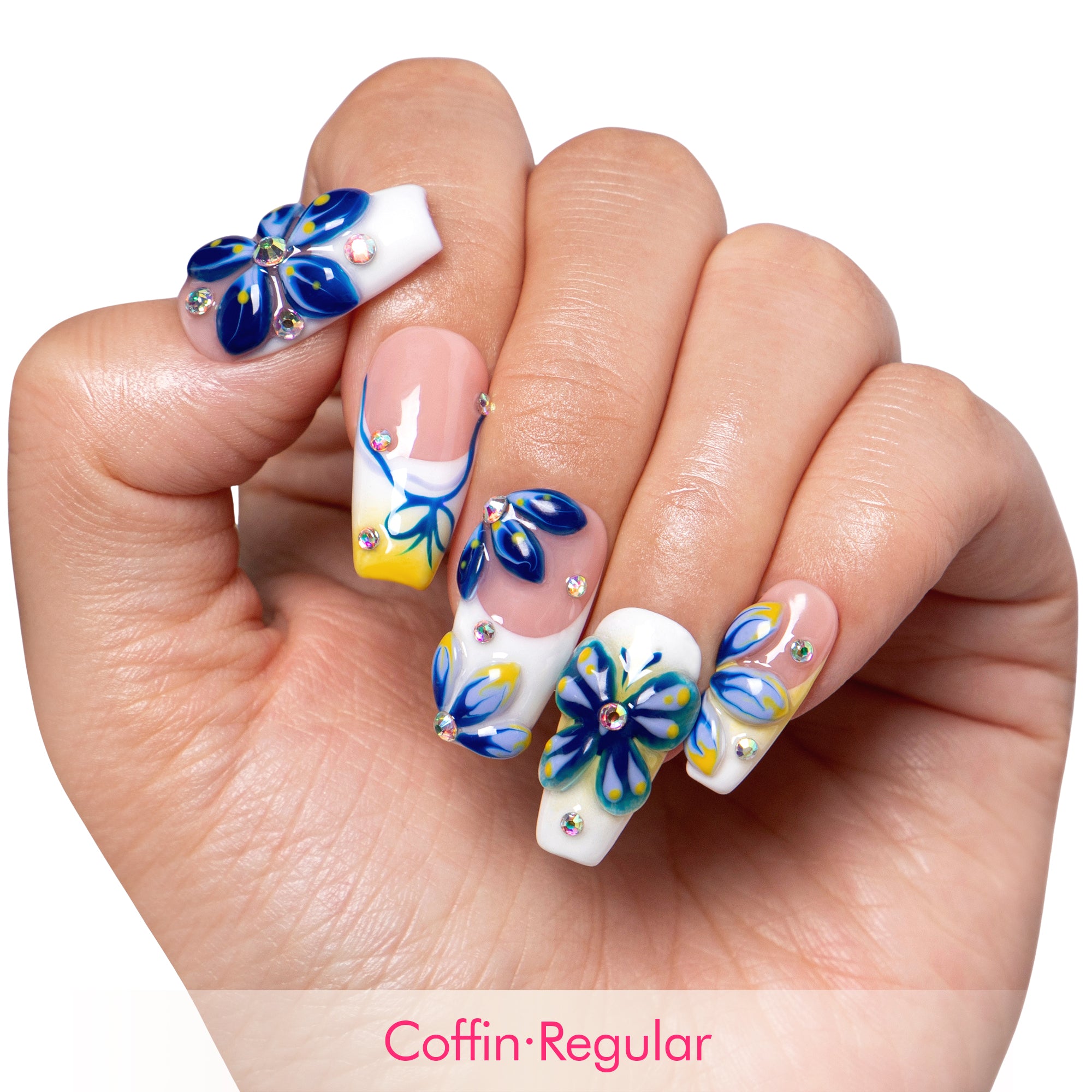 Midnight Bloom Handmade Nails H390