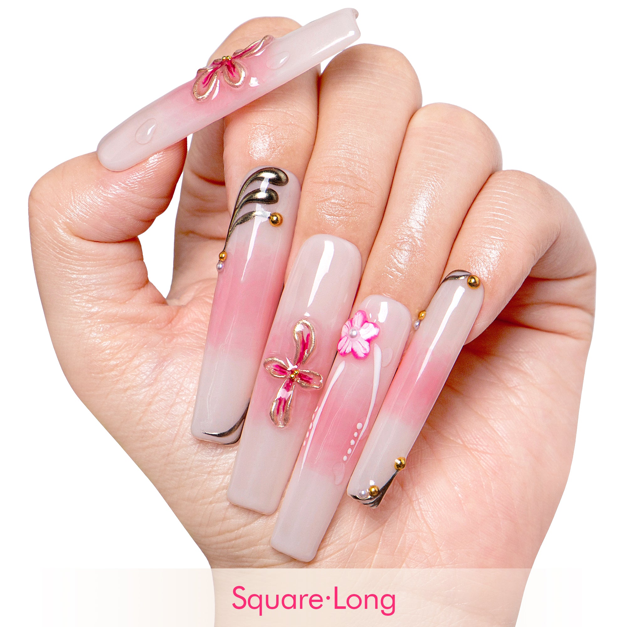 Rosé Radiance Handmade Nails H391