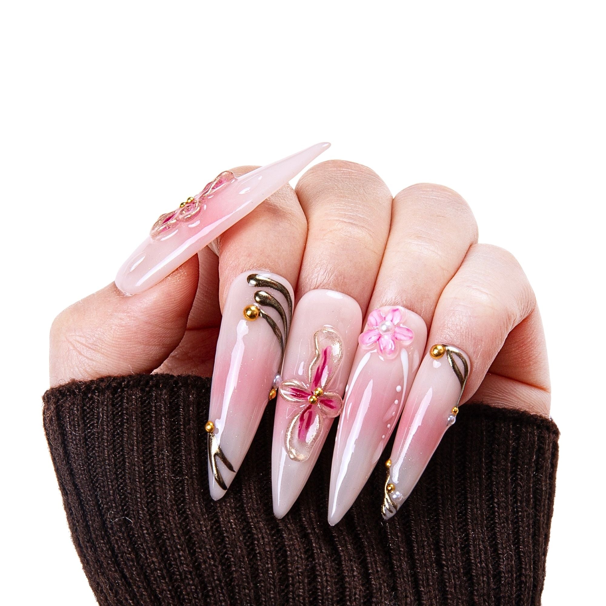 Rosé Radiance Handmade Nails H391