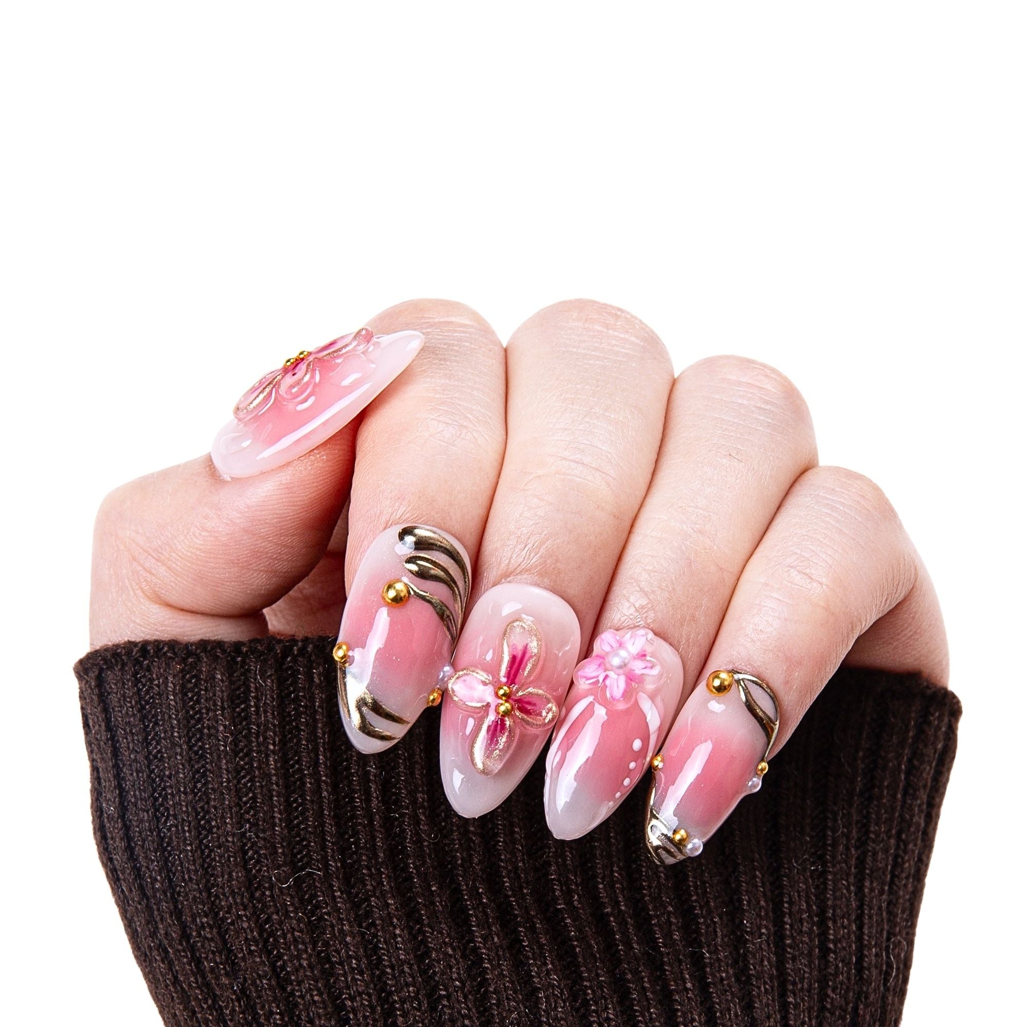 Rosé Radiance Handmade Nails H391