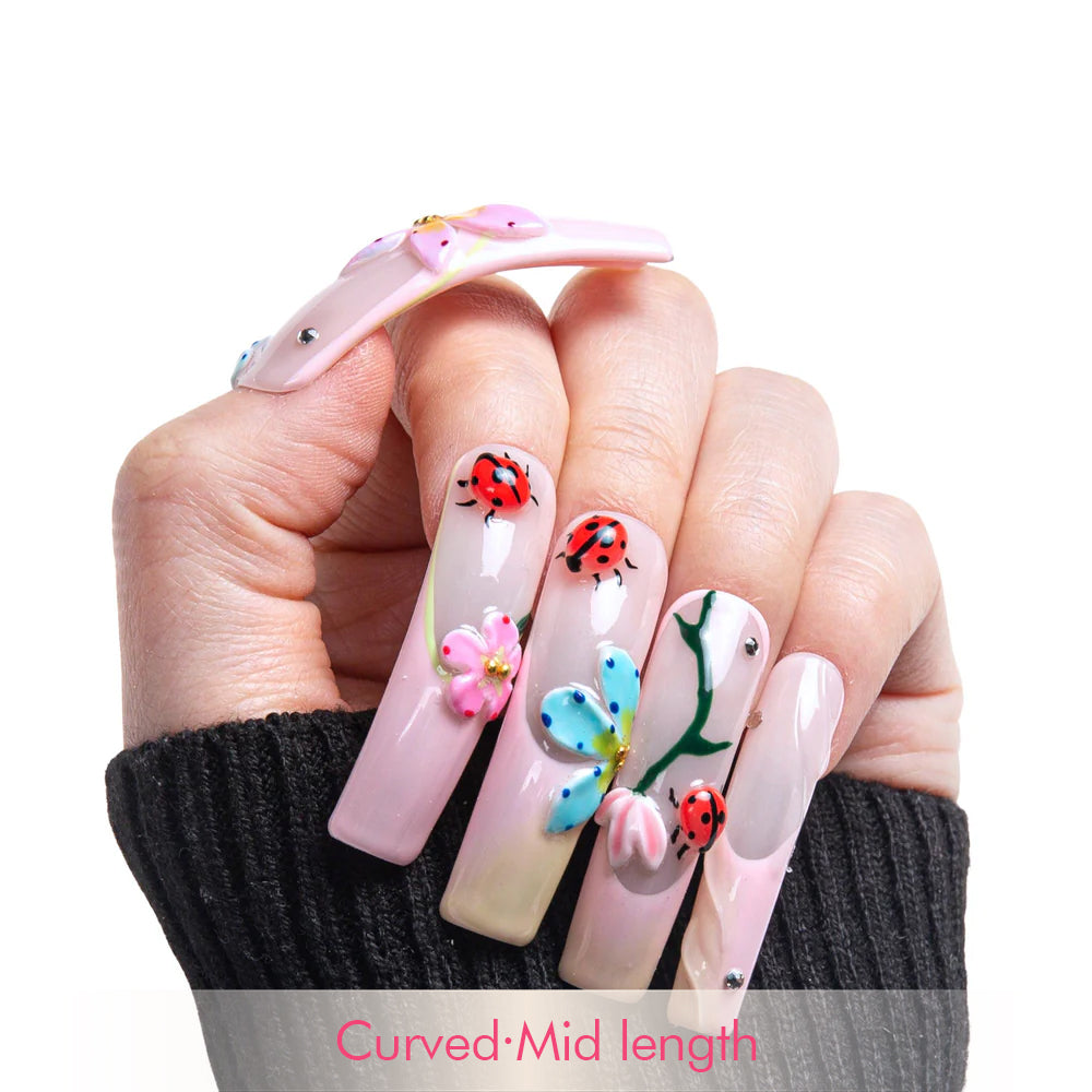 Lovebug Picnic Handmade Nails H393