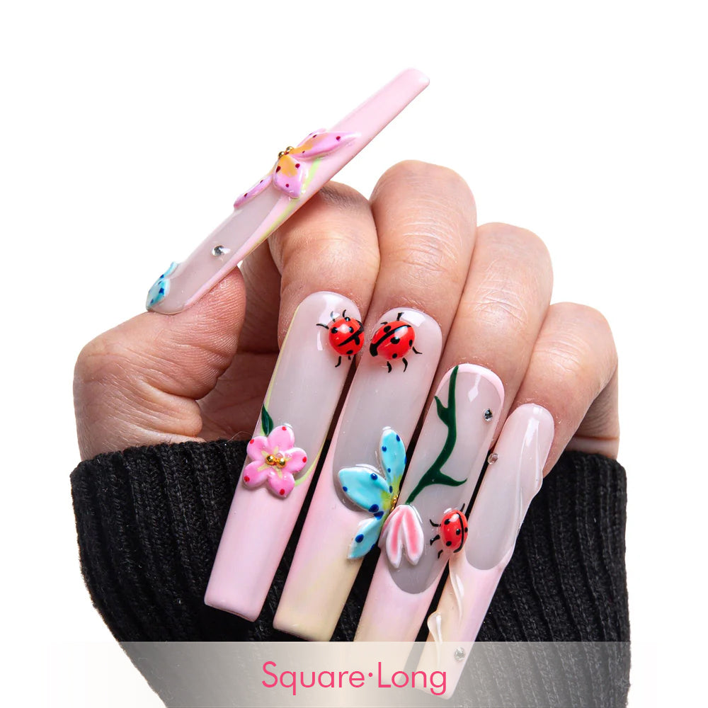 Lovebug Picnic Handmade Nails H393