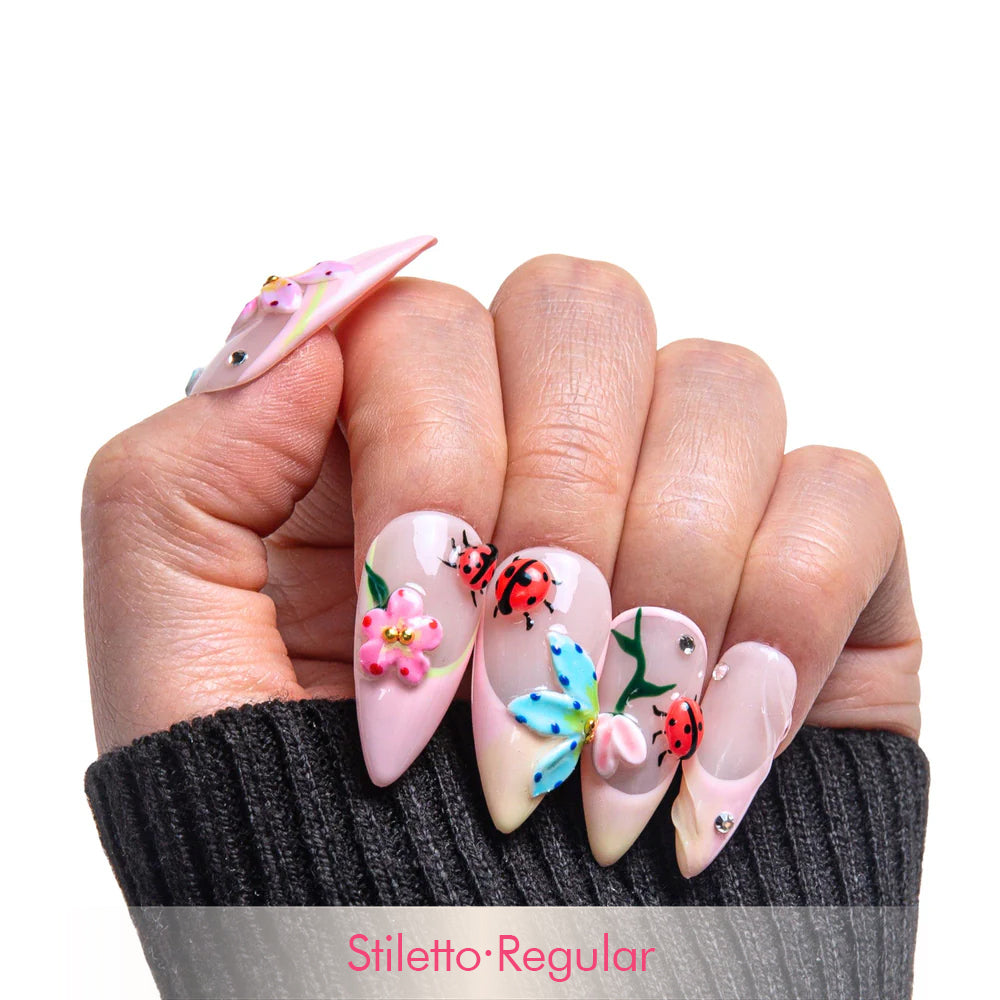 Lovebug Picnic Handmade Nails H393