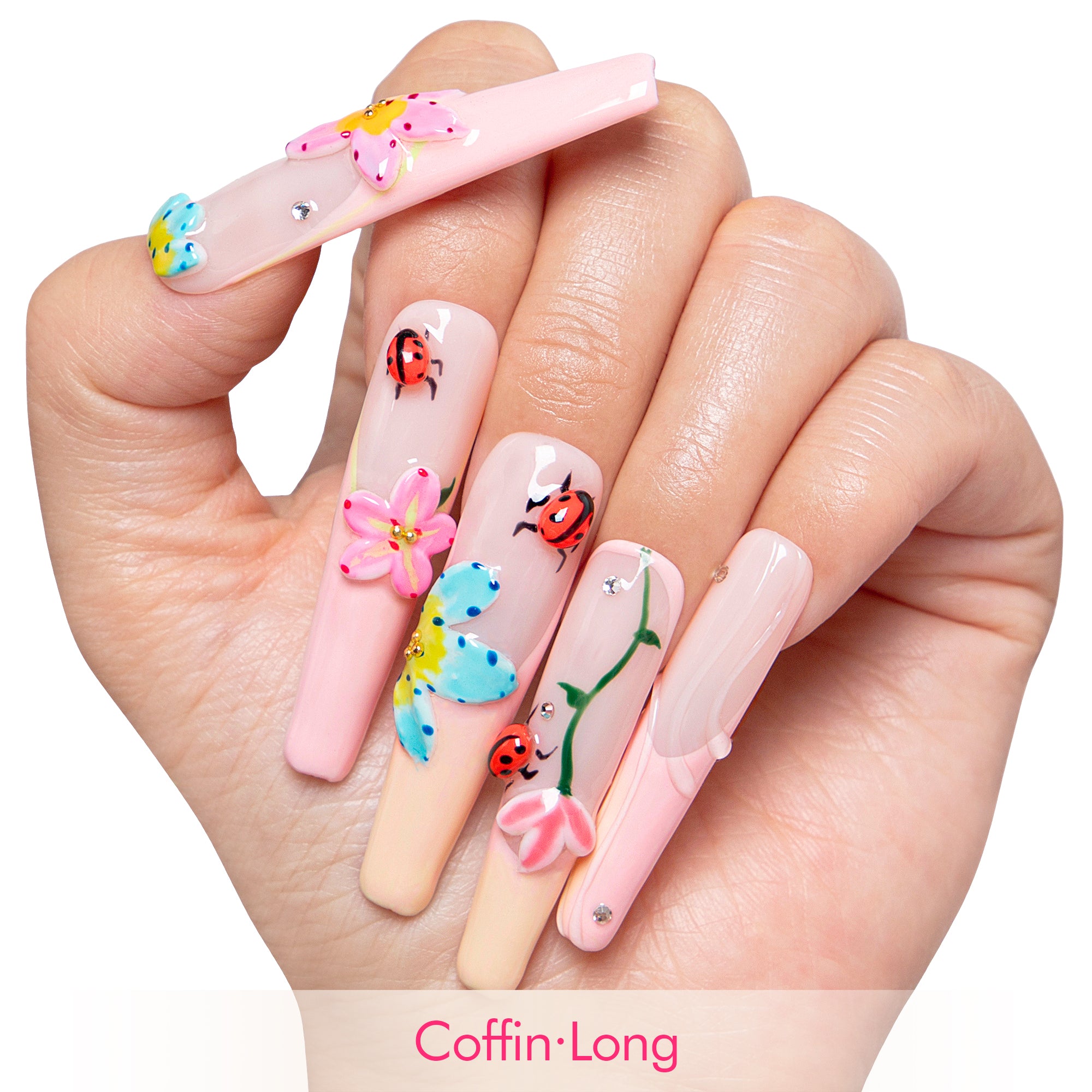 Lovebug Picnic Handmade Nails H393