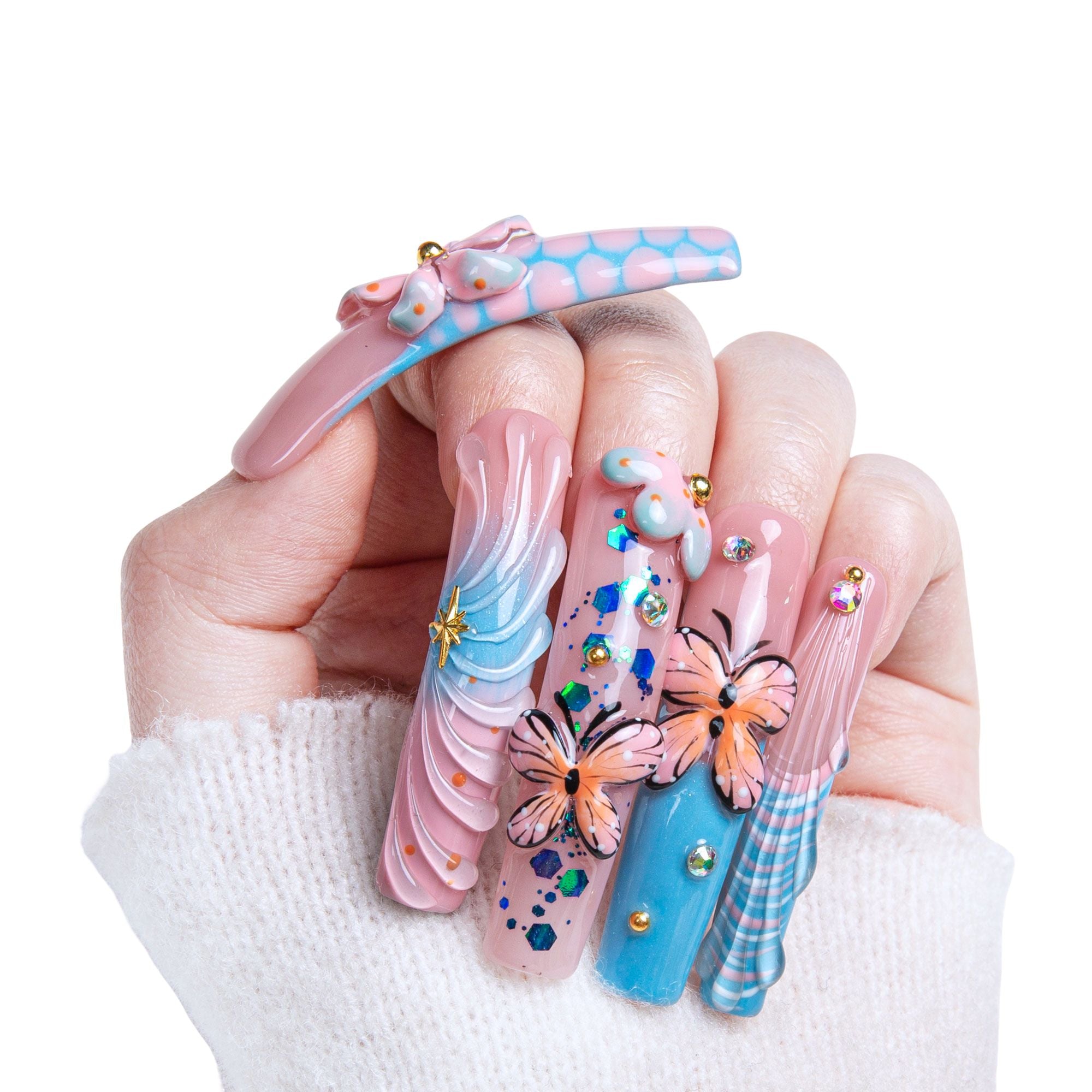 Wings of spring Handmade Nails H394