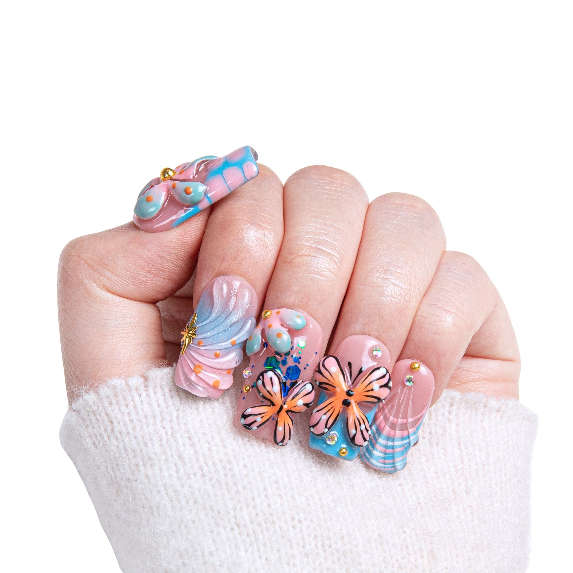 Wings of spring Handmade Nails H394