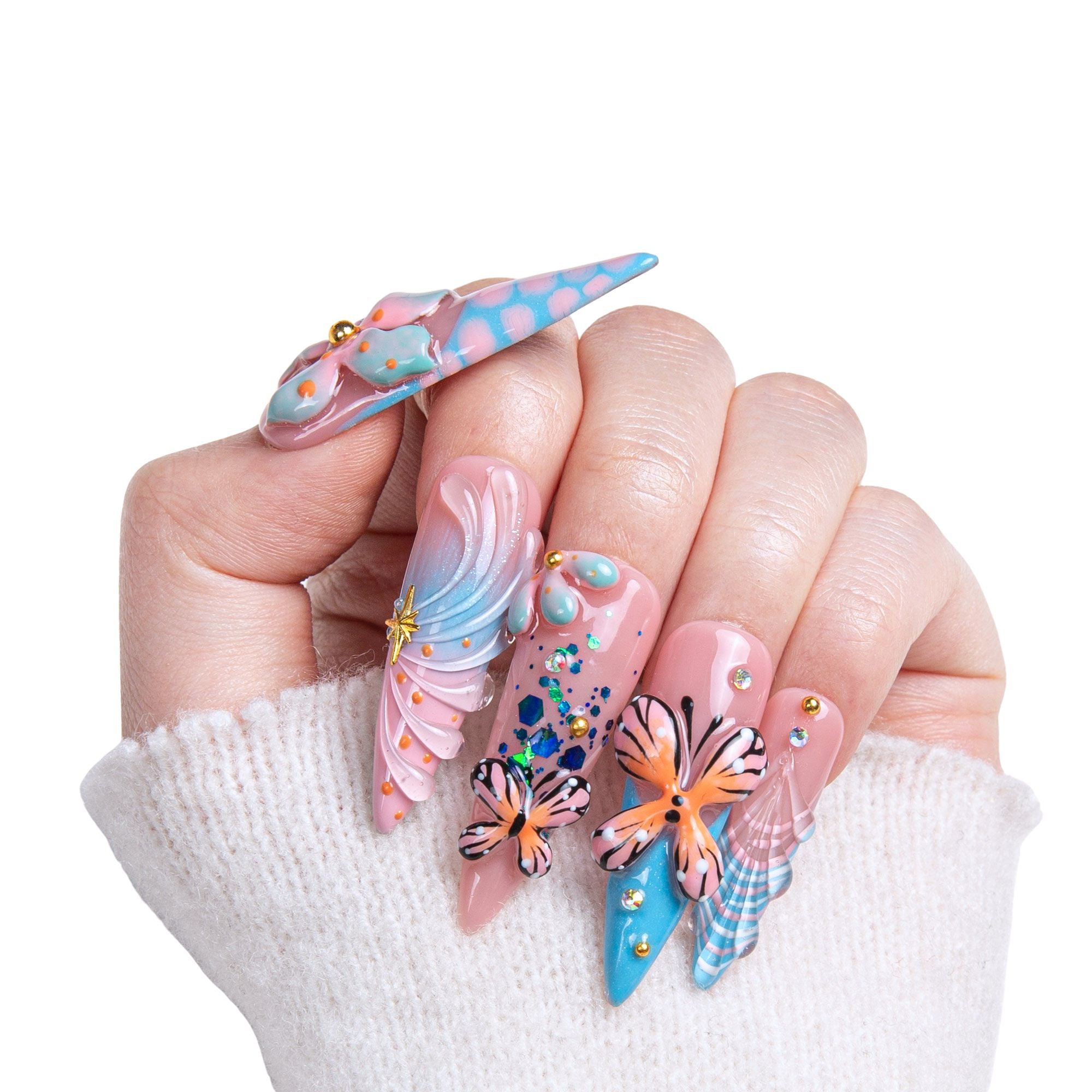 Wings of spring Handmade Nails H394