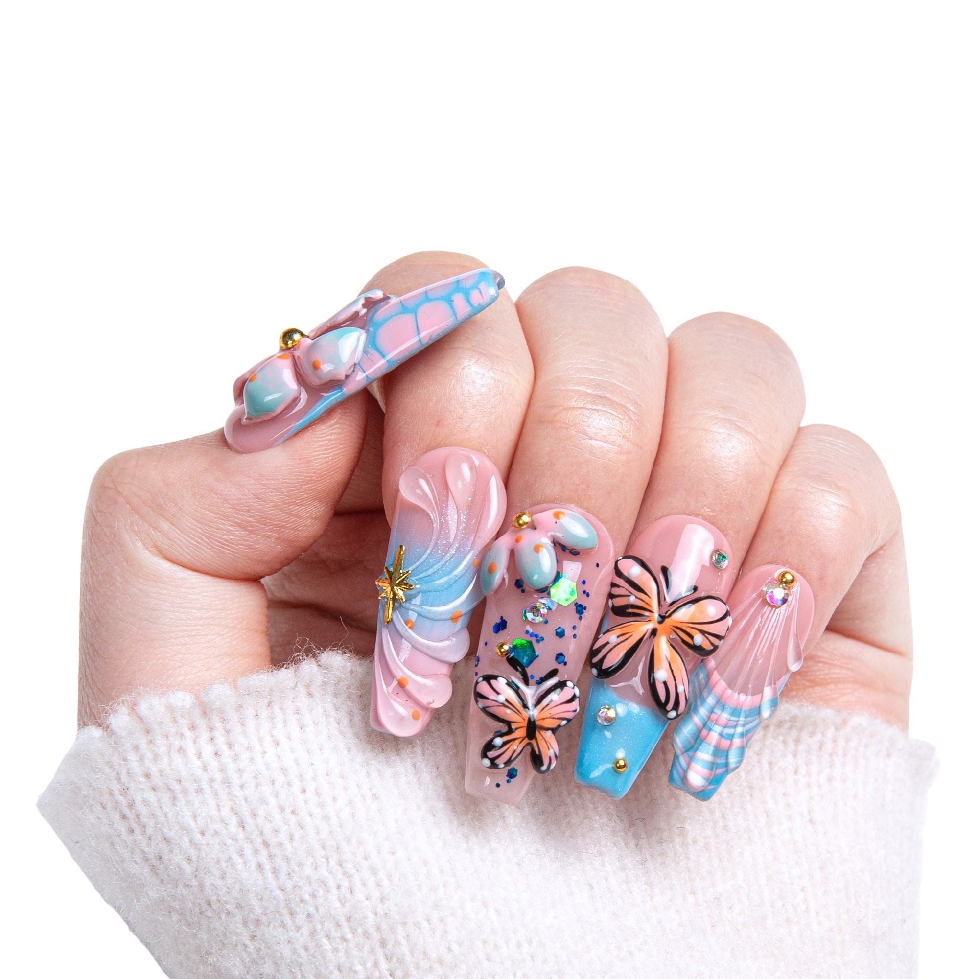 Wings of spring Handmade Nails H394