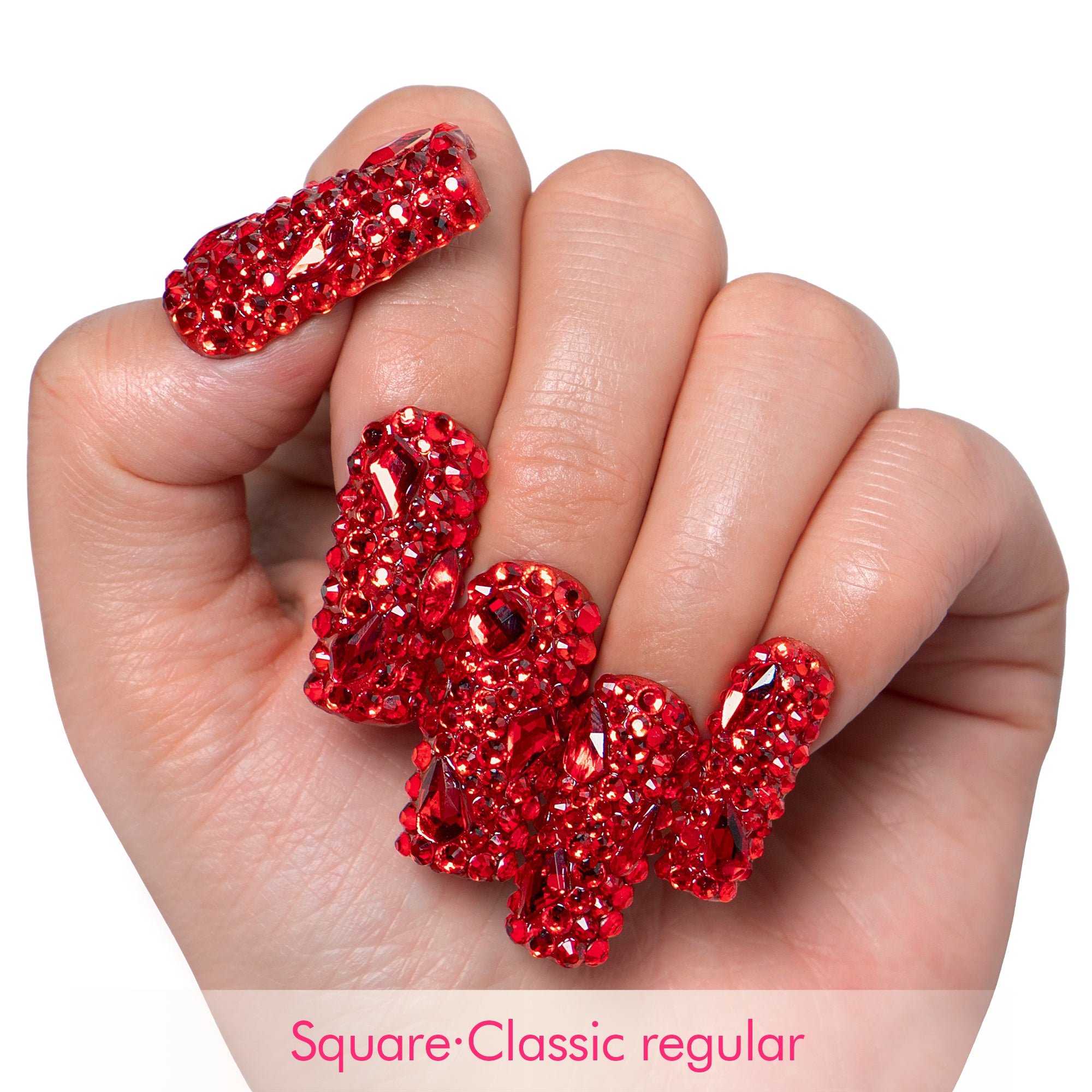 Flaming Sex Red Handmade Nails H39