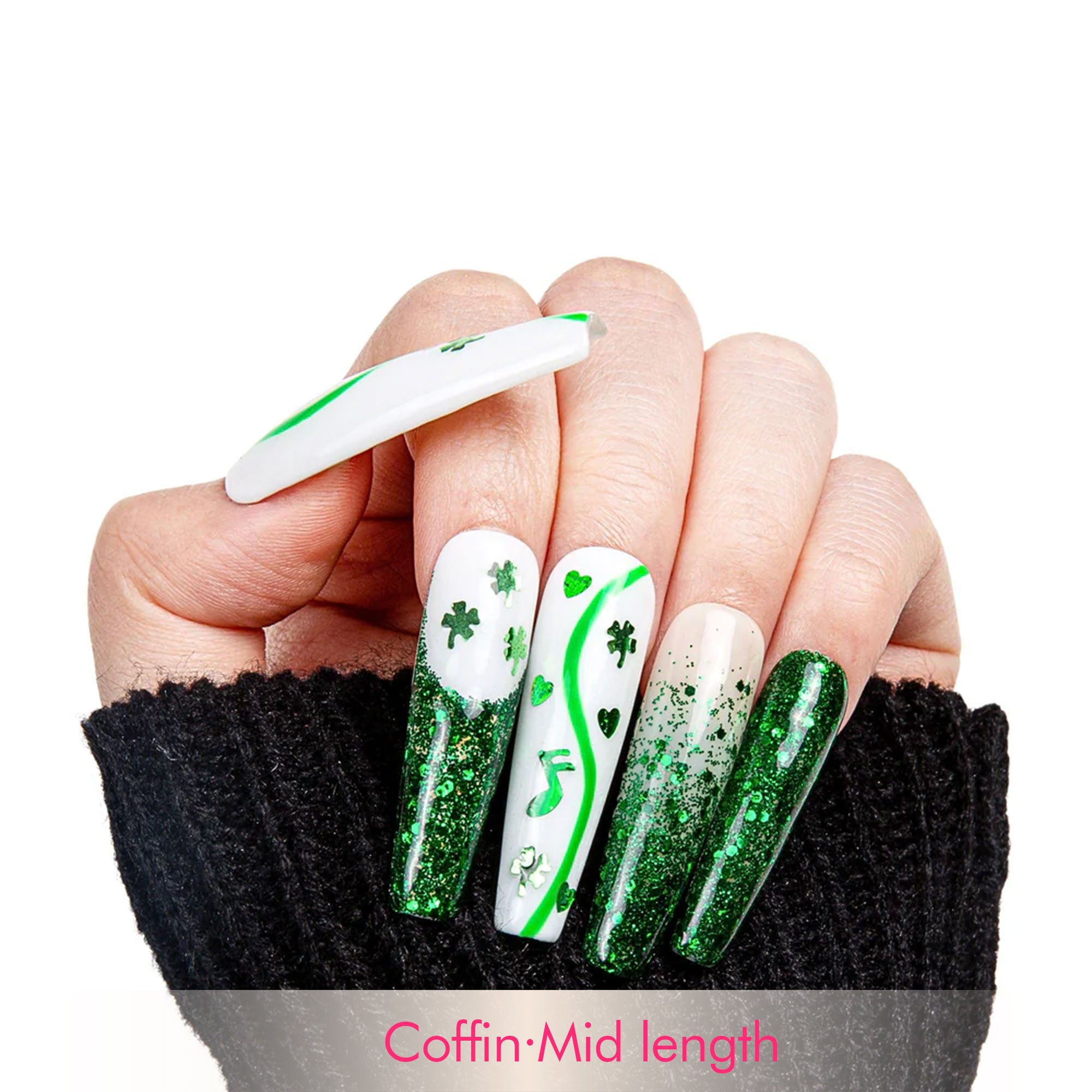 Saint Patrick's Day Handmade Nails H40
