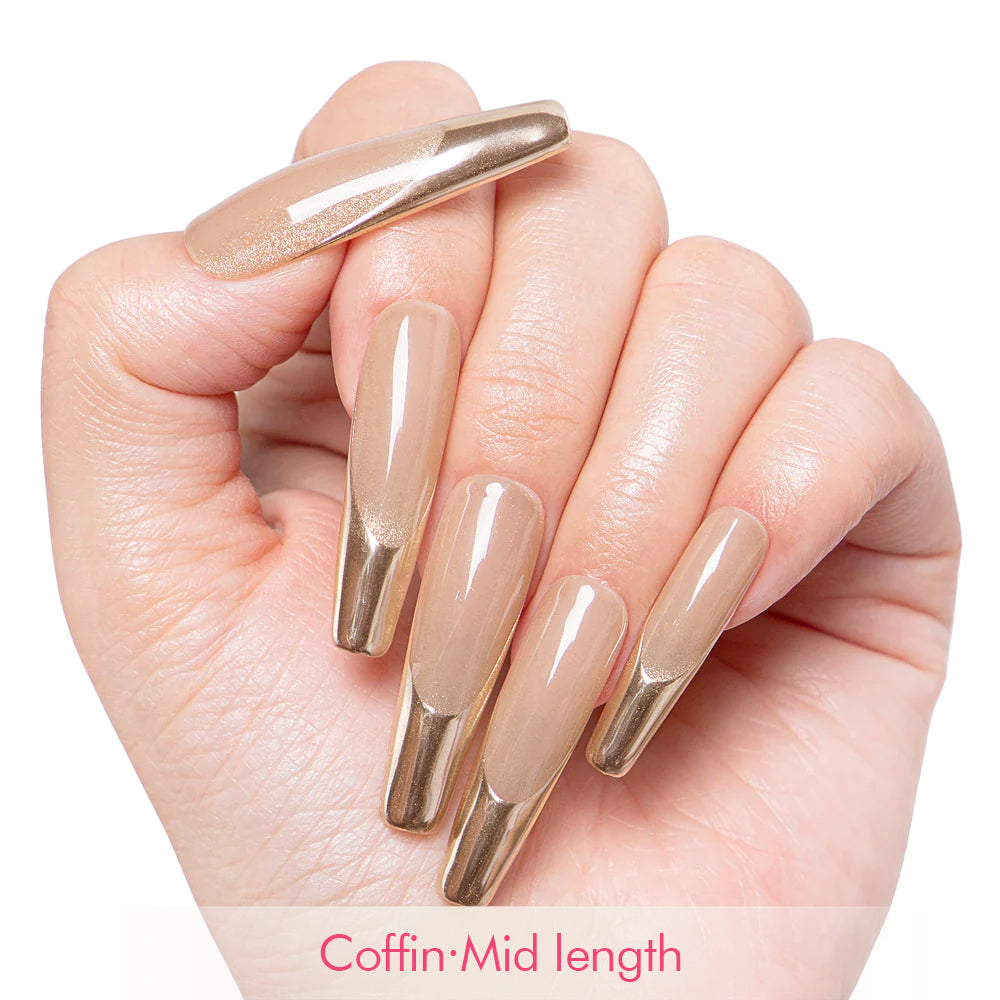Golden Dusk Handmade Nails H409