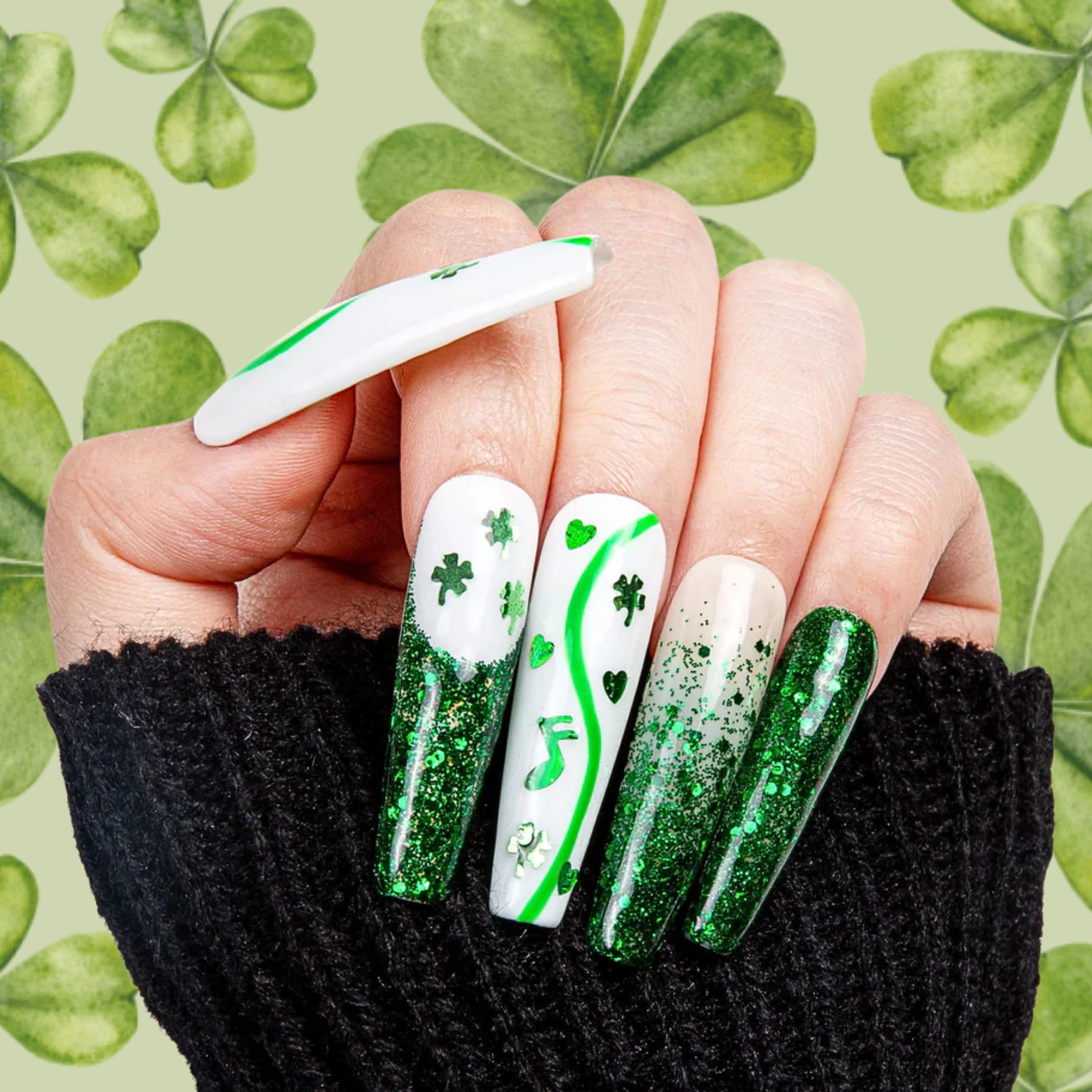 Saint Patrick's Day Handmade Nails H40