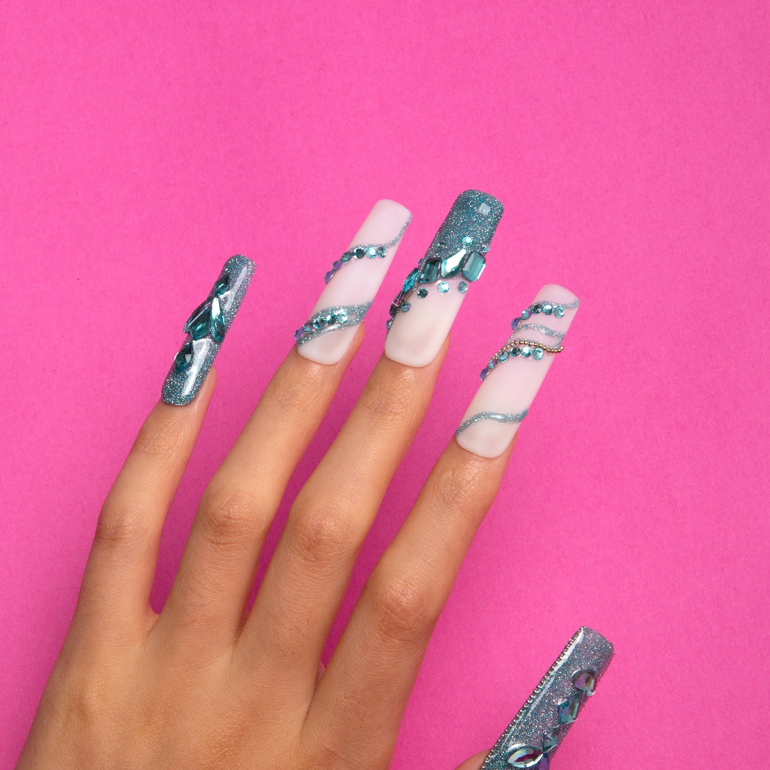 Breakfast at Lovful French Tip Handmade Square Nails H41