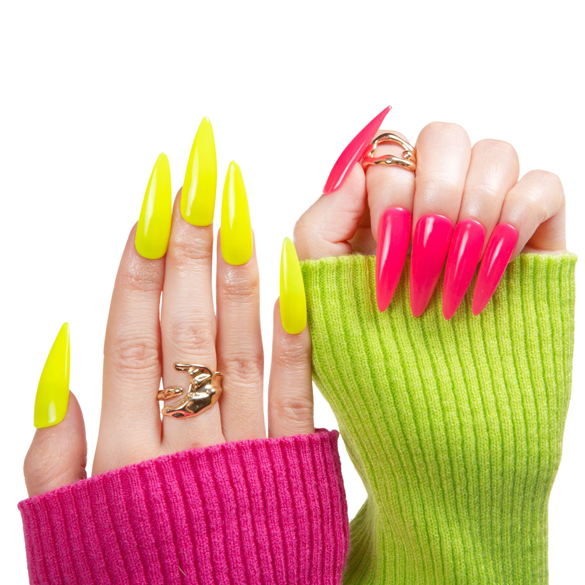 Hot Barbie Lemon Combo Handmade Press on Nails H426