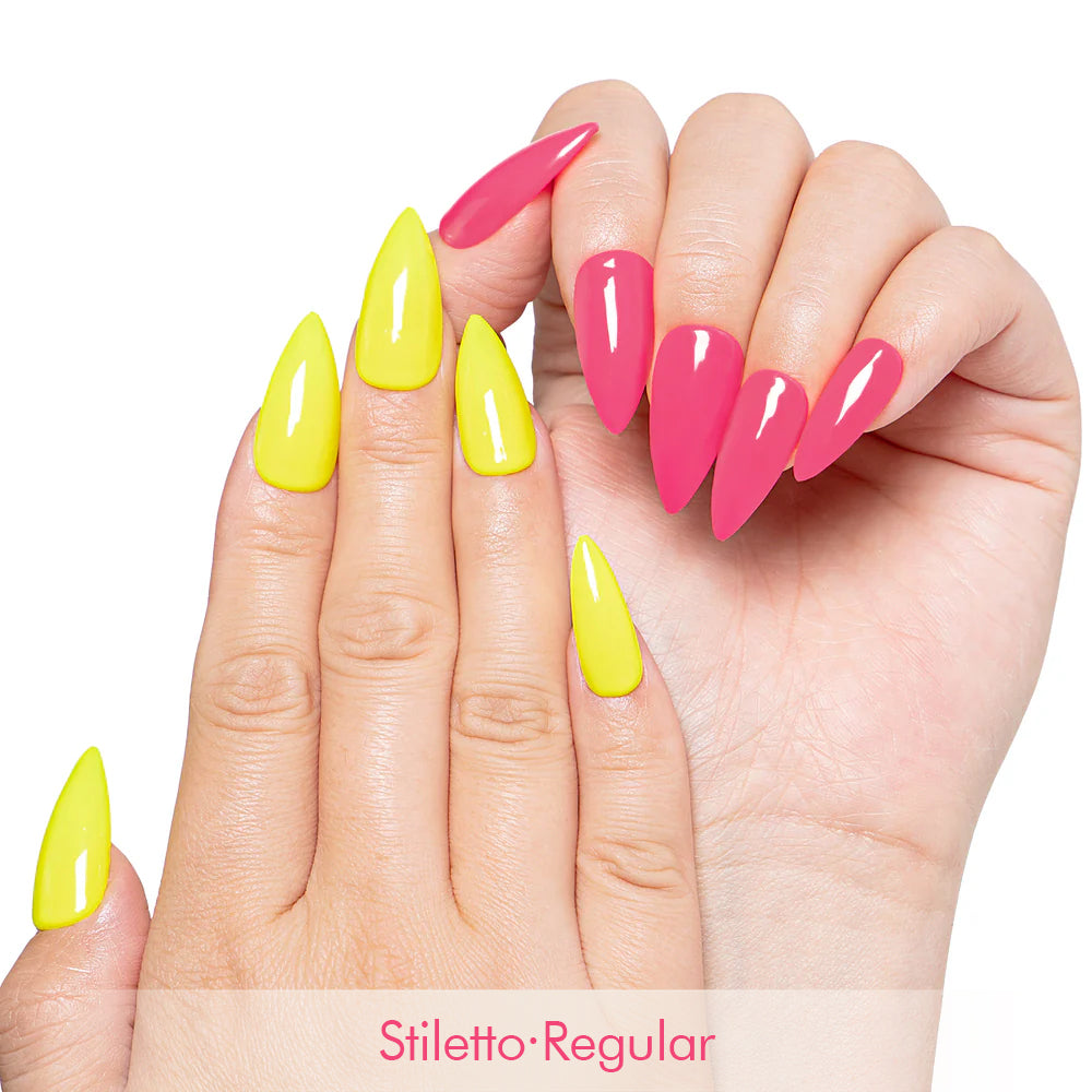 Hot Barbie Lemon Combo Handmade Press on Nails H426