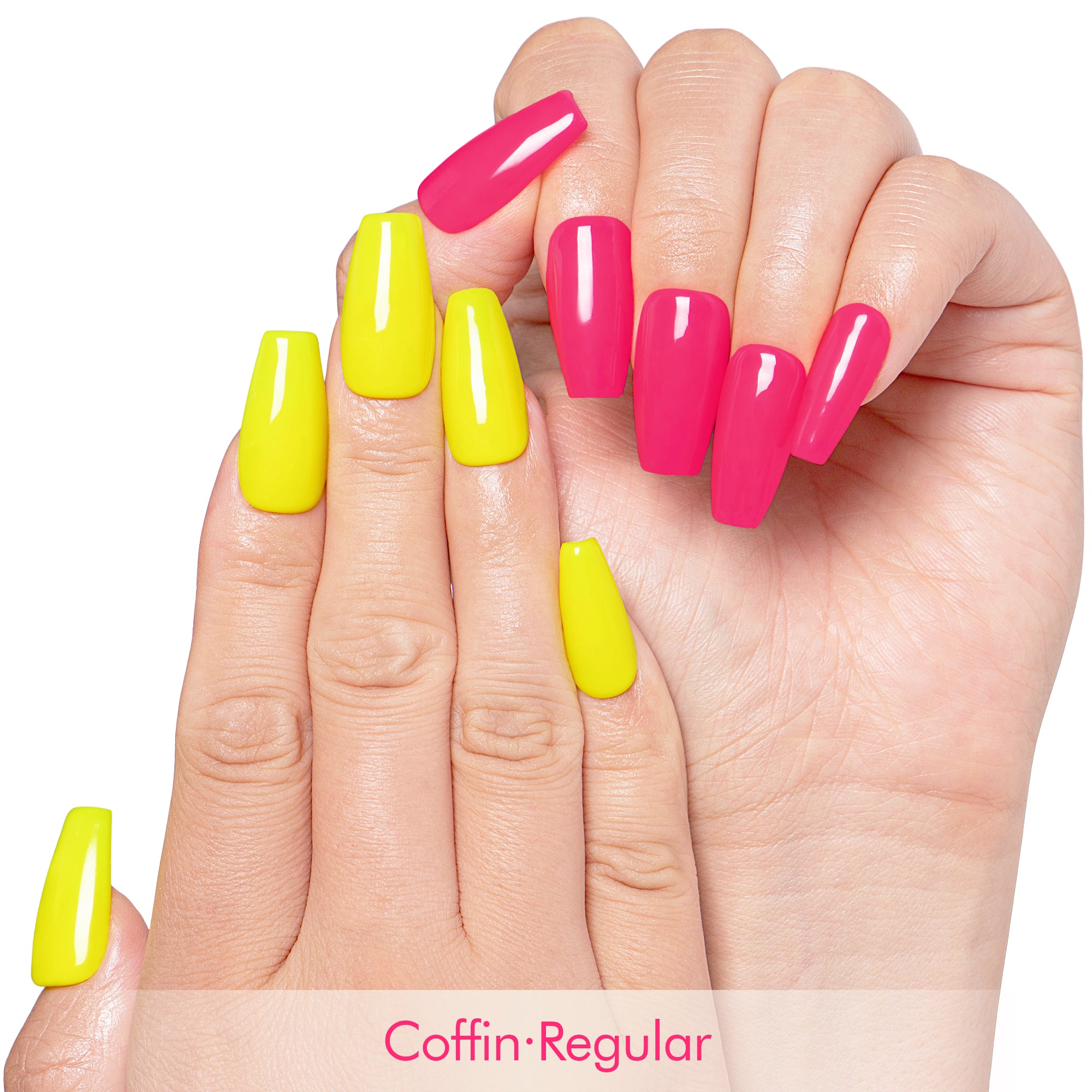 Hot Barbie Lemon Combo Handmade Press on Nails H426