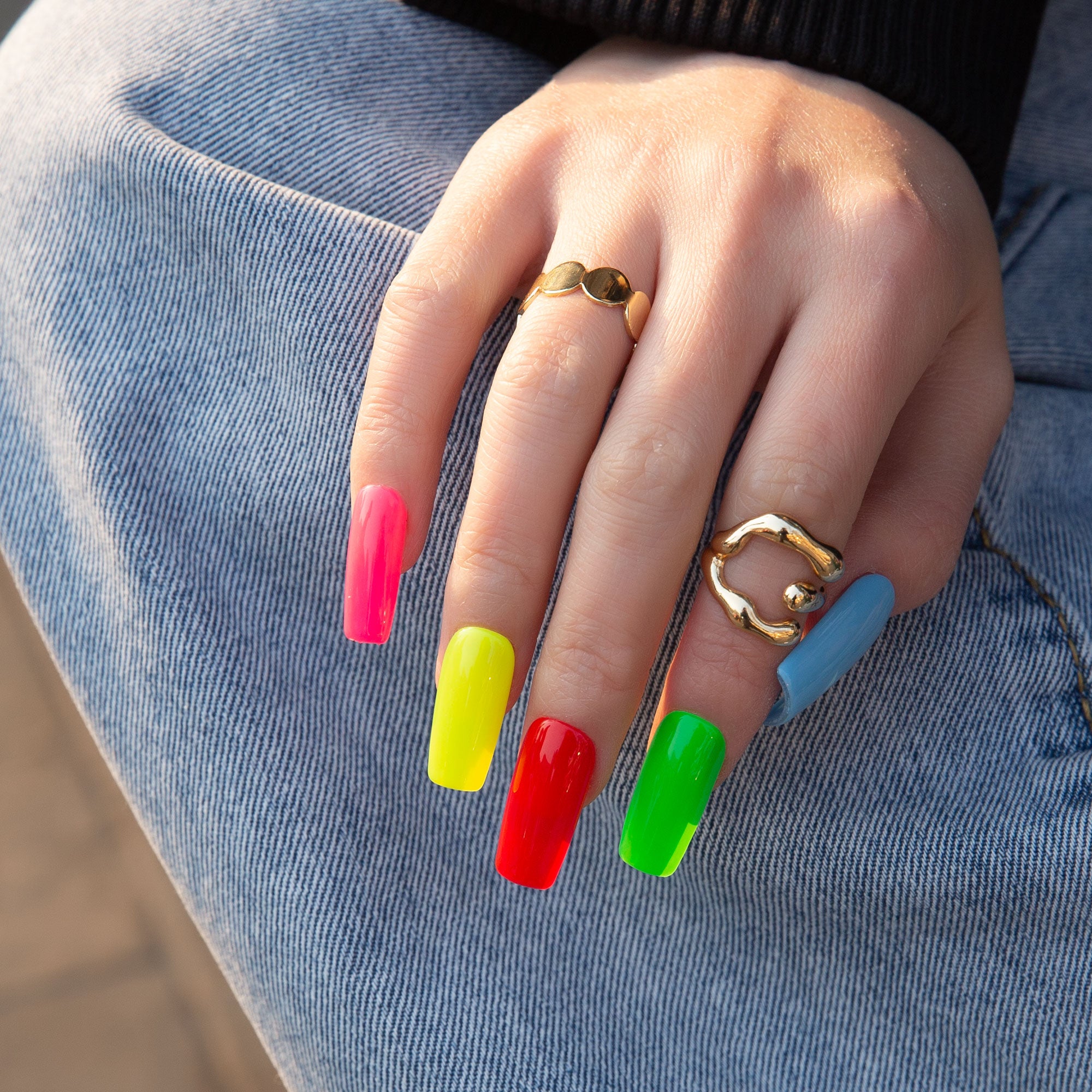 Lively Neon Handmade Press on Nails H427