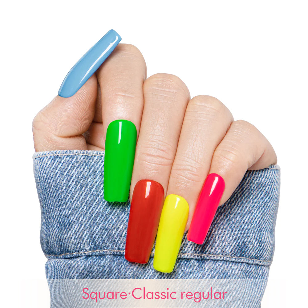 Lively Neon Handmade Press on Nails H427