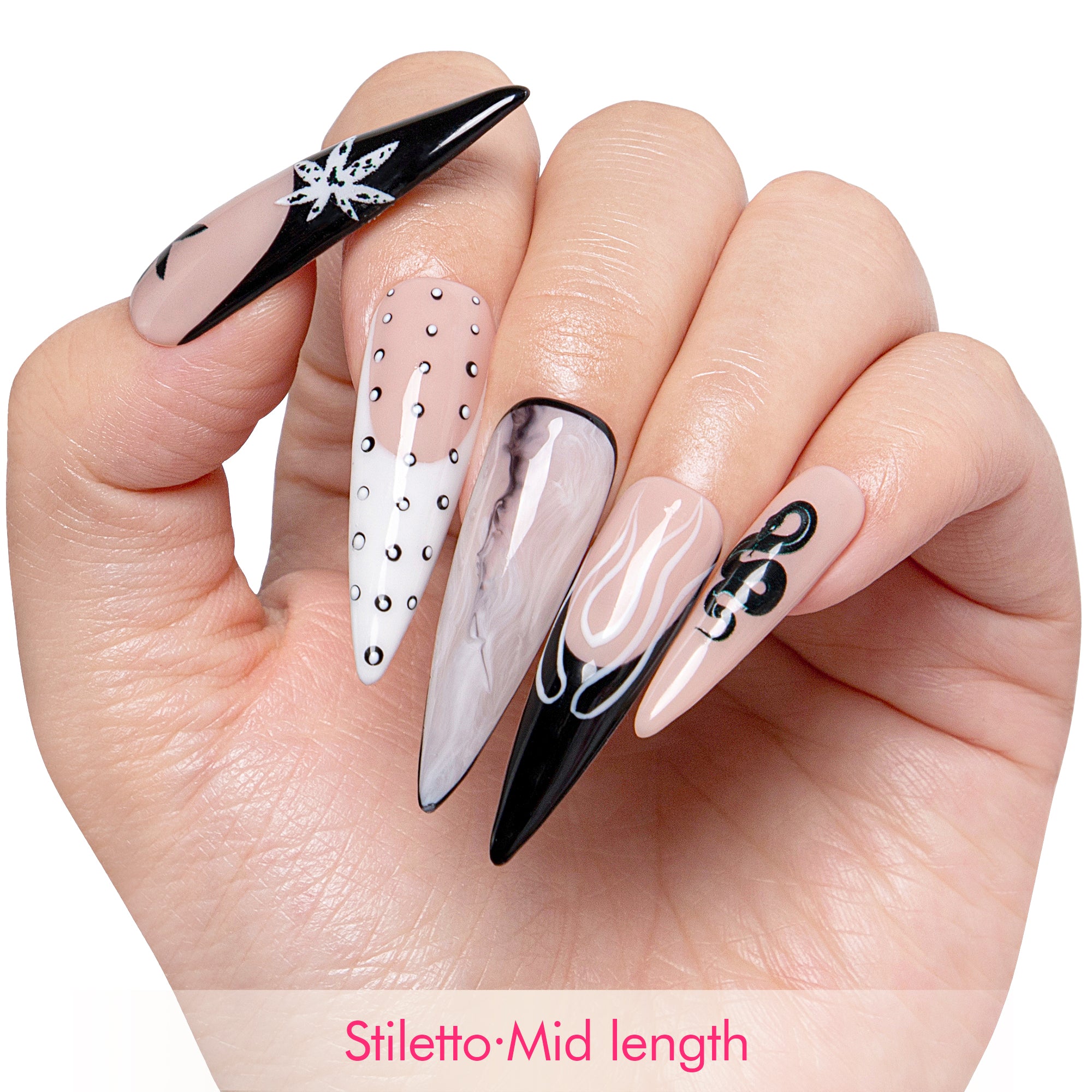 Midnight strain Handmade Nails H428