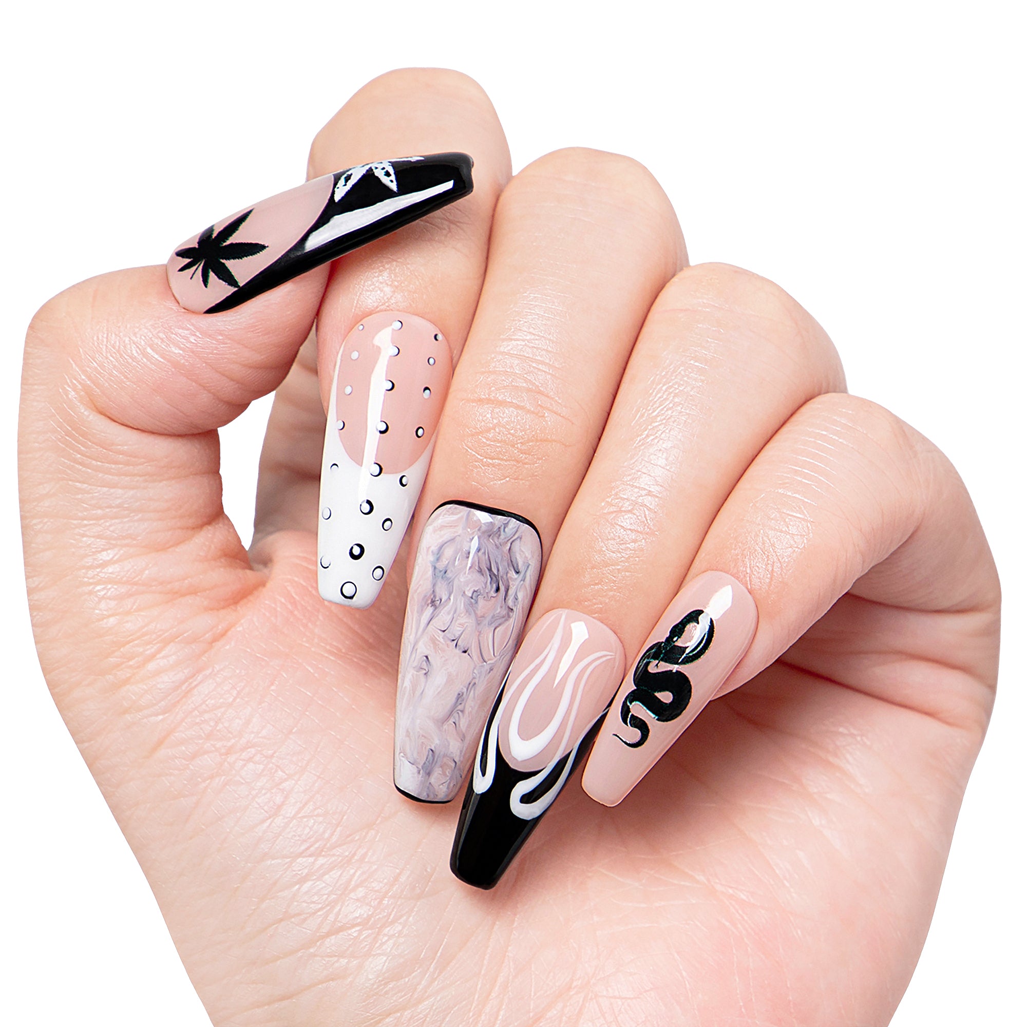 Midnight strain Handmade Nails H428