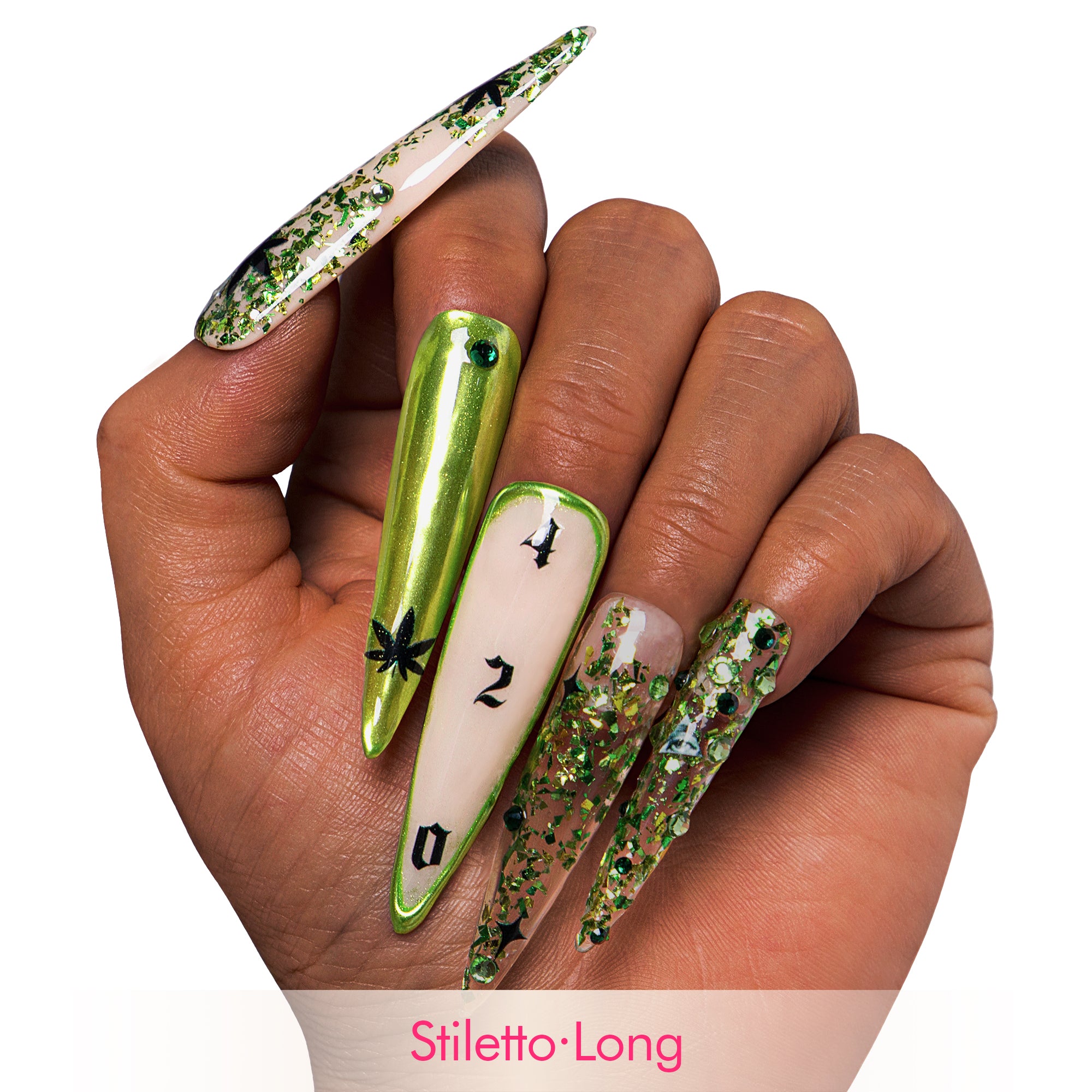 Emerald Haze Handmade Nails H429