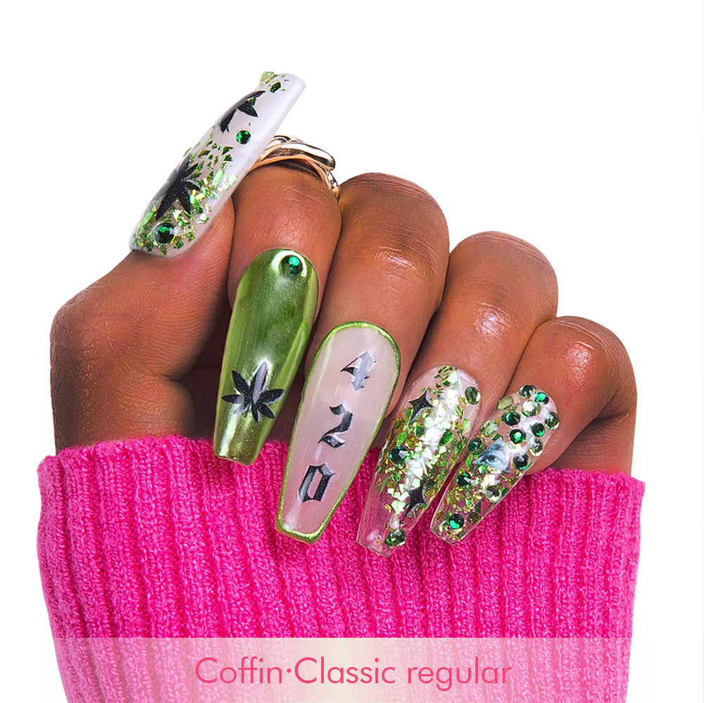 Emerald Haze Handmade Nails H429