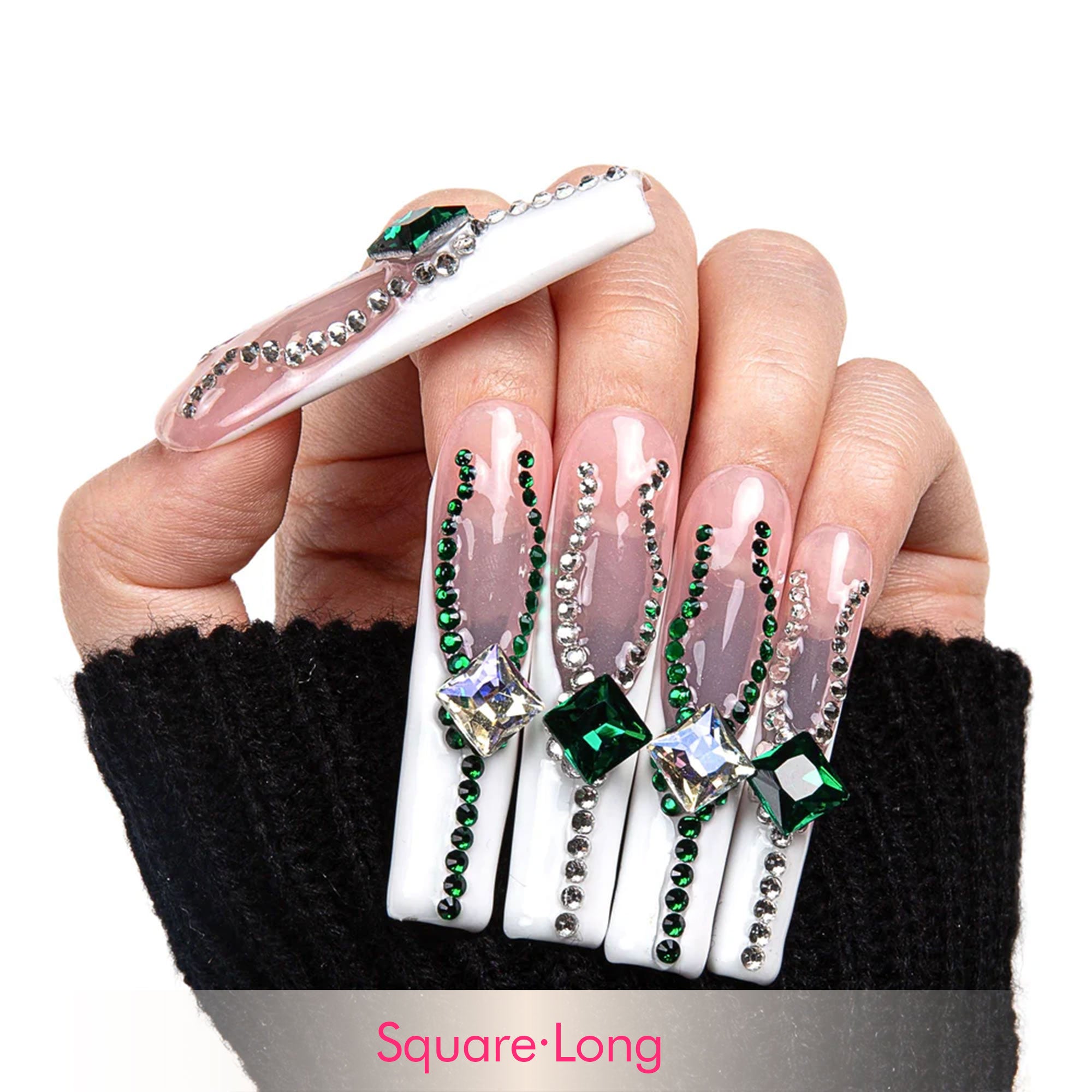 Crystals Magic Handmade Nails H43