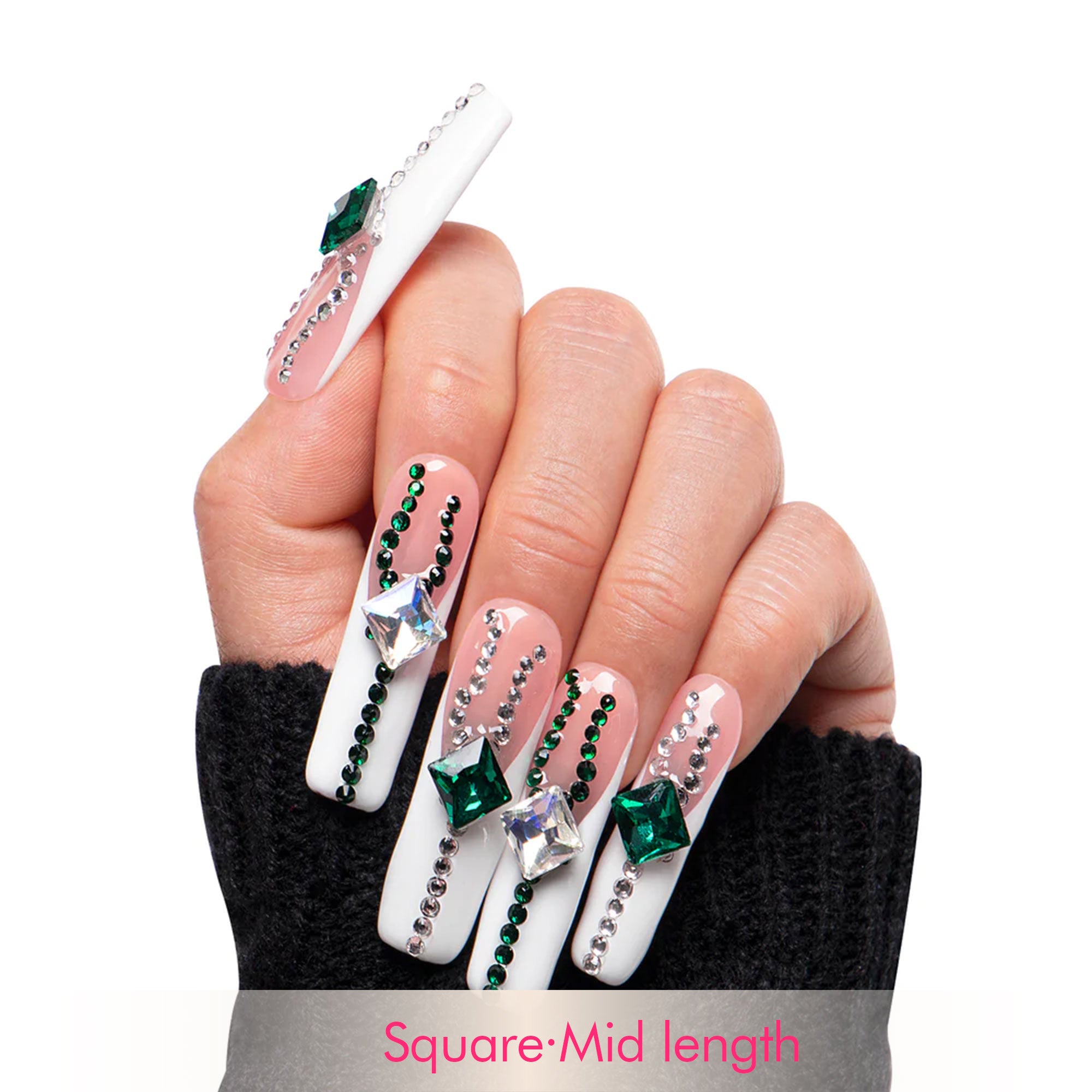 Crystals Magic Handmade Nails H43